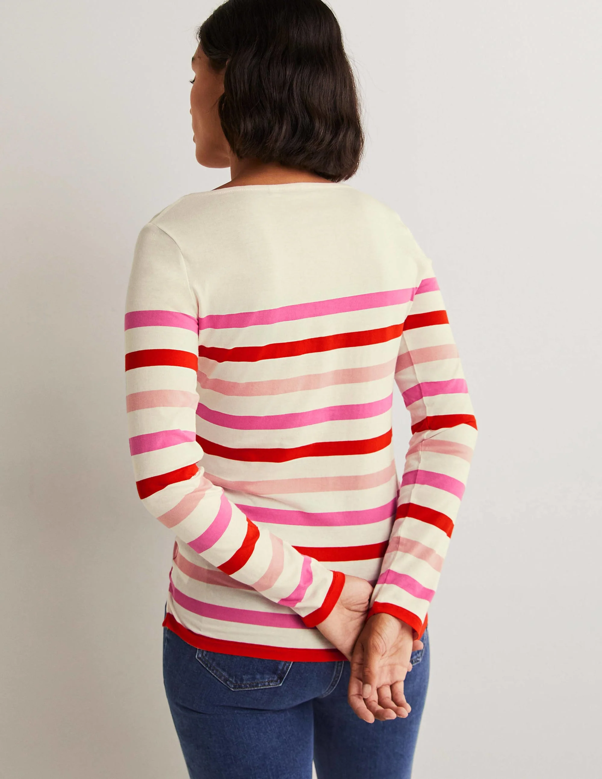 Ella Breton-Shirt mit langen Ärmeln-Bunt/Rosa, Gestreift - Image 3
