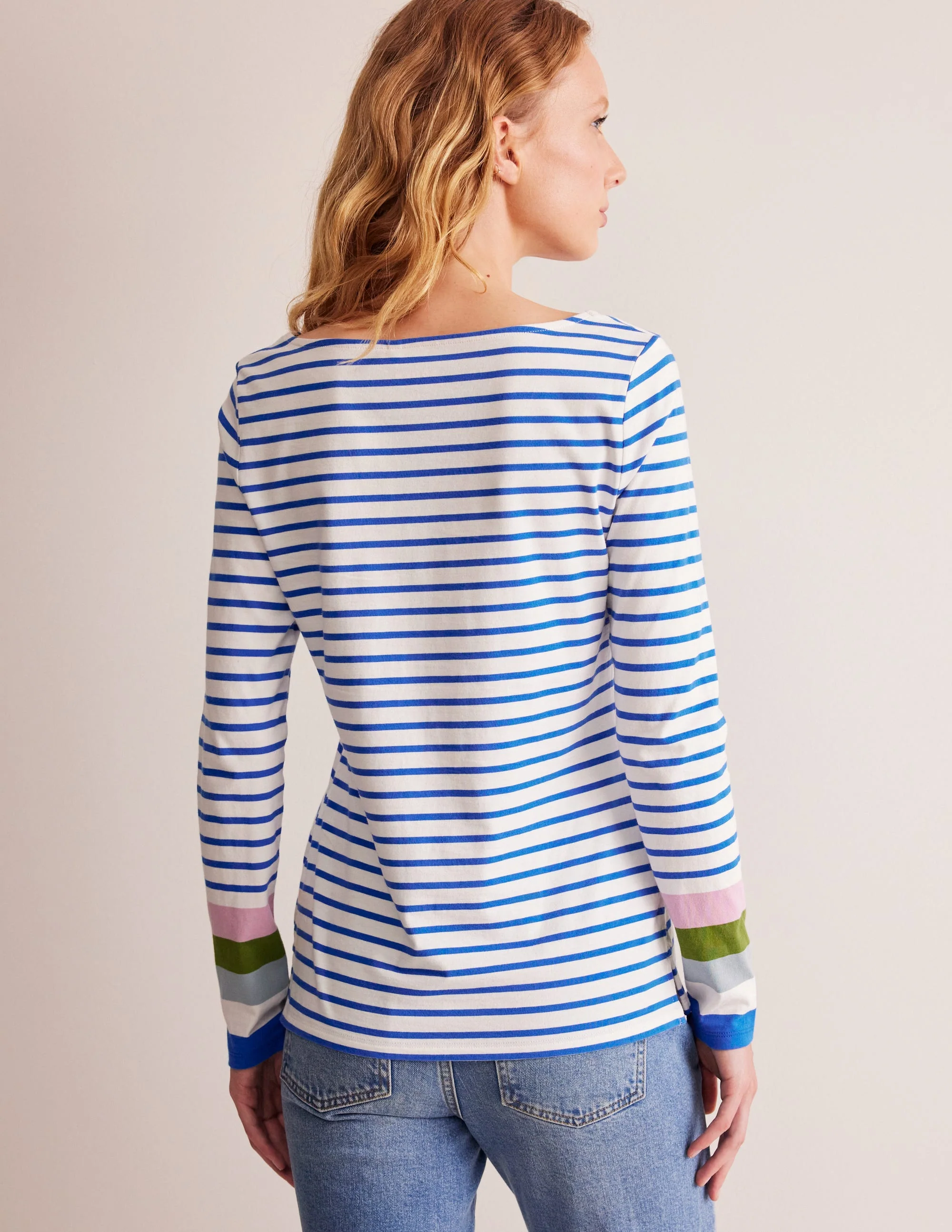 Ella Breton-Shirt mit langen Ärmeln-Directoire-Blau und Malve Dunst - Image 3