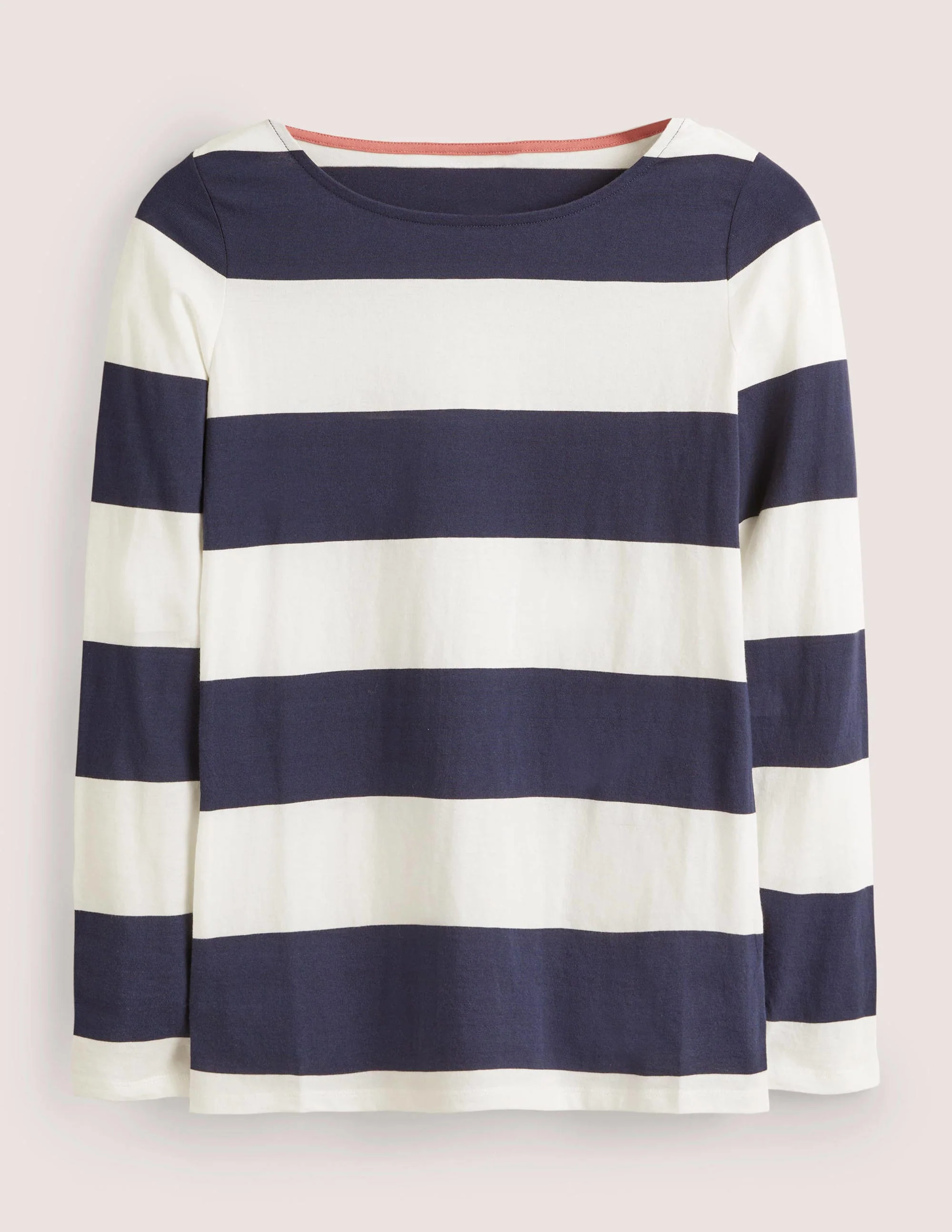 Ella Breton-Shirt mit langen Ärmeln-Französisches Navy/Naturweiß, Breite Streifen - Image 5