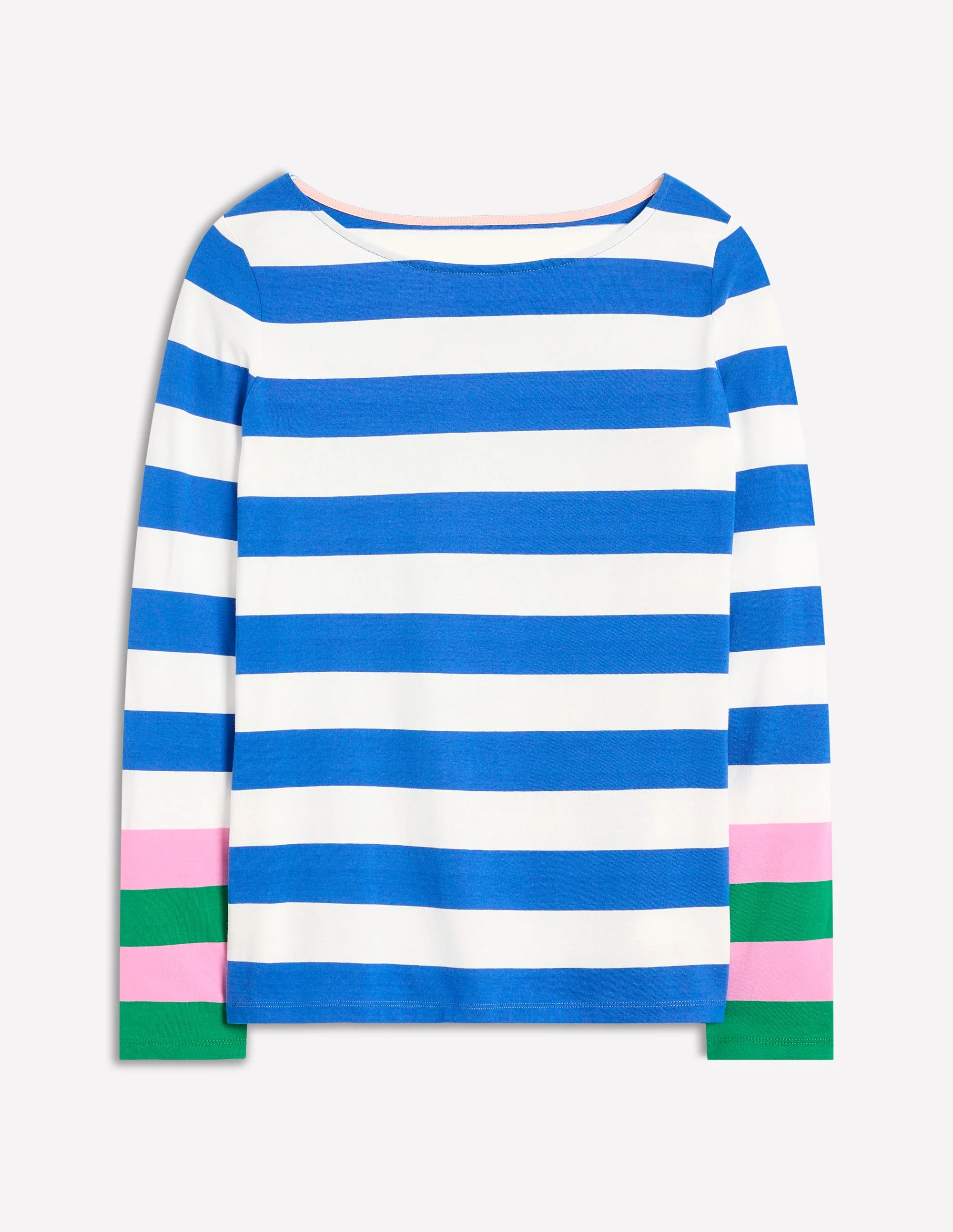 Ella Breton-Shirt mit langen Ärmeln-Galerieblau, Smaragdgrüne Bündchen - Image 8