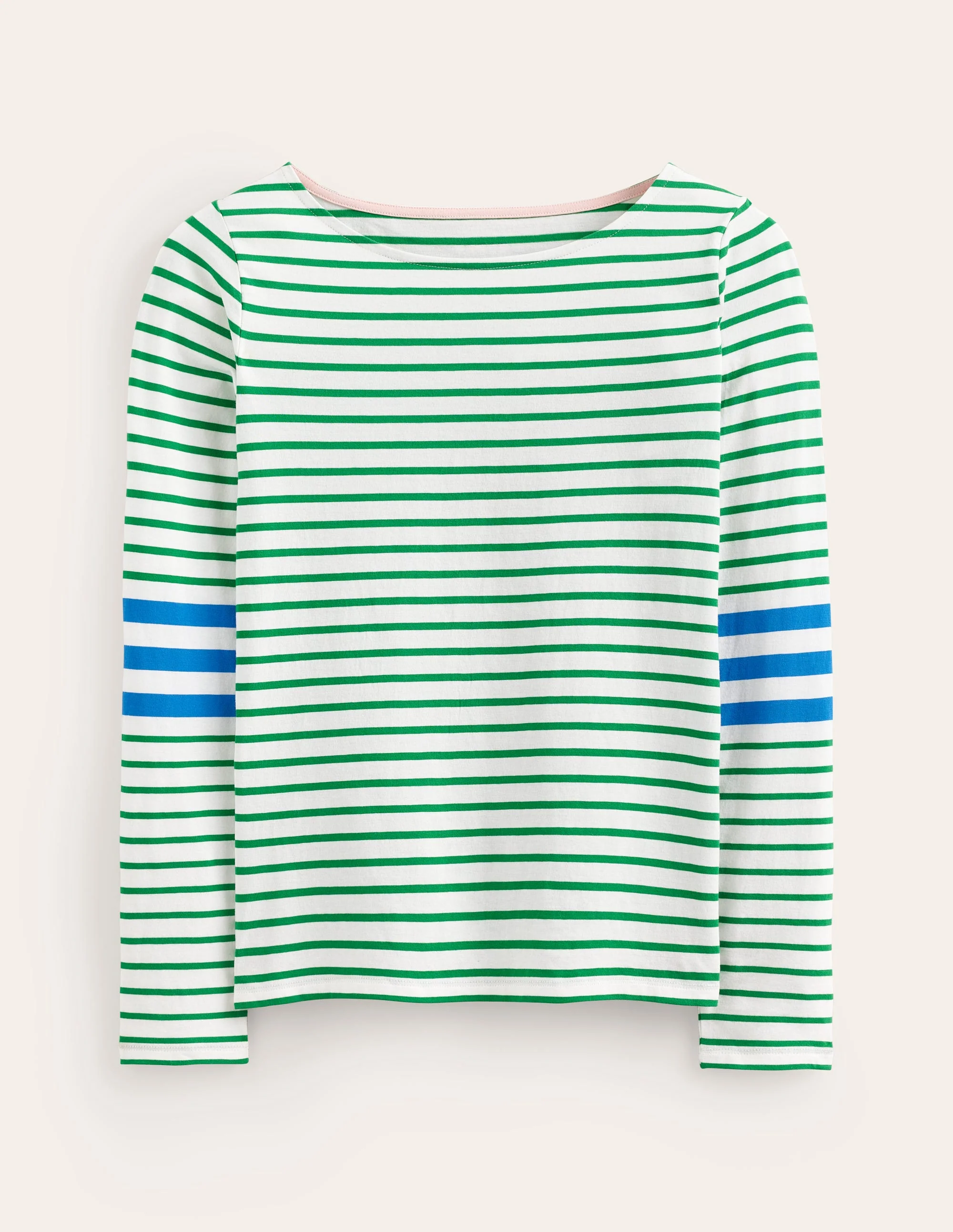 Ella Breton-Shirt mit langen Ärmeln-Grün, Blau Streifen - Image 5