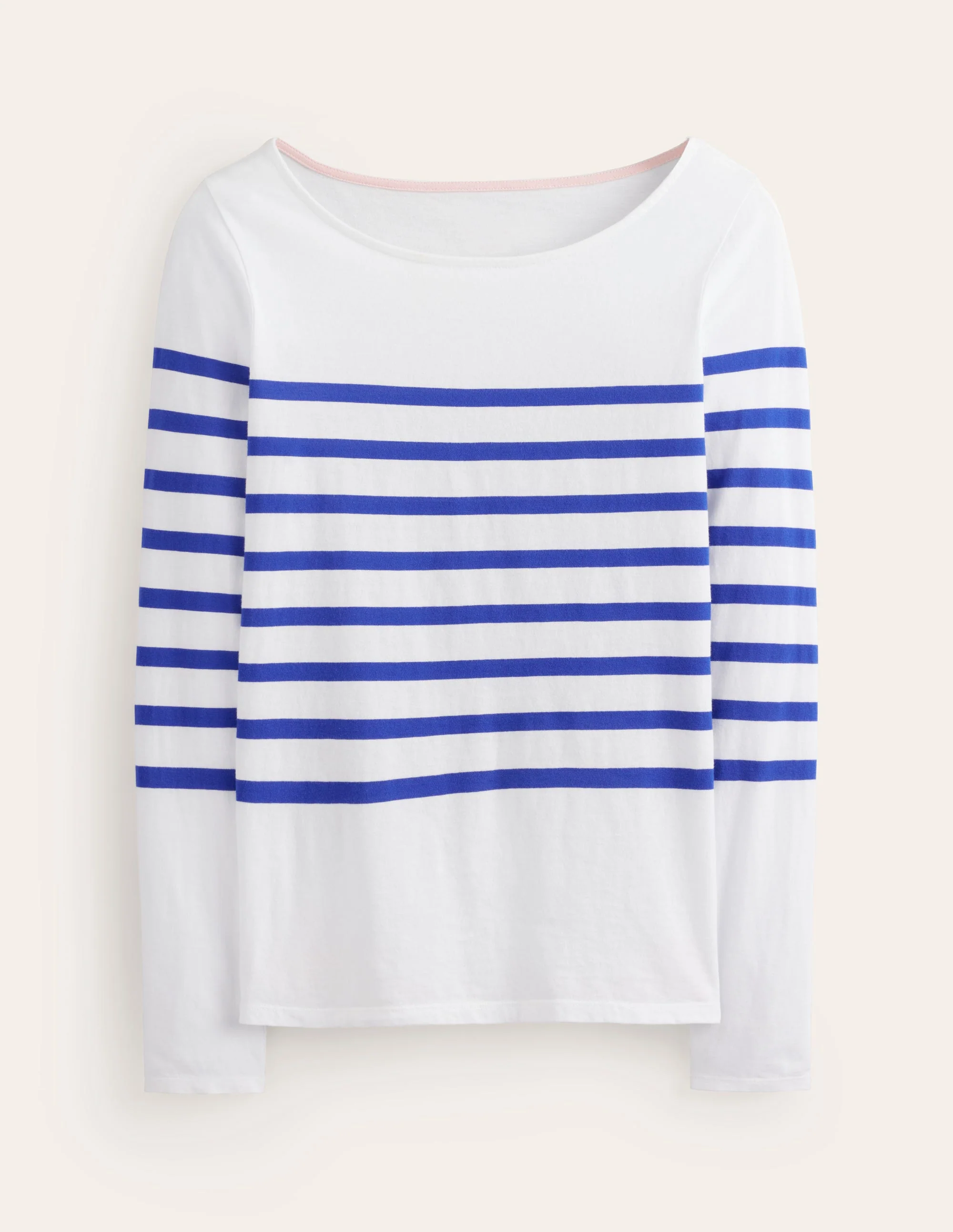Ella Breton-Shirt mit langen Ärmeln-Naturweiß, Blau Anordnung - Image 6