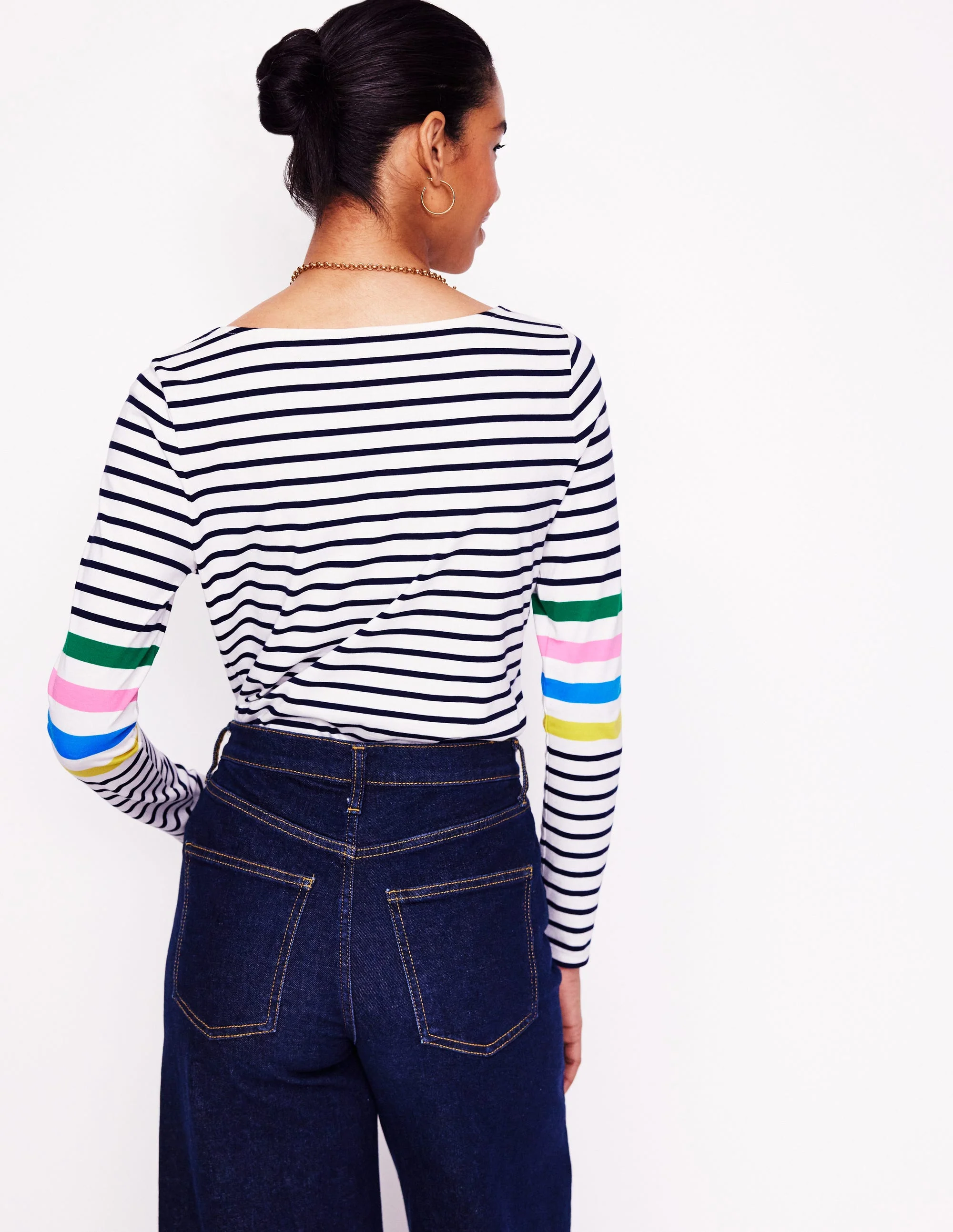 Ella Breton-Shirt mit langen Ärmeln-Naturweiß Bunt Platzierung auf den Ärmeln - Image 3