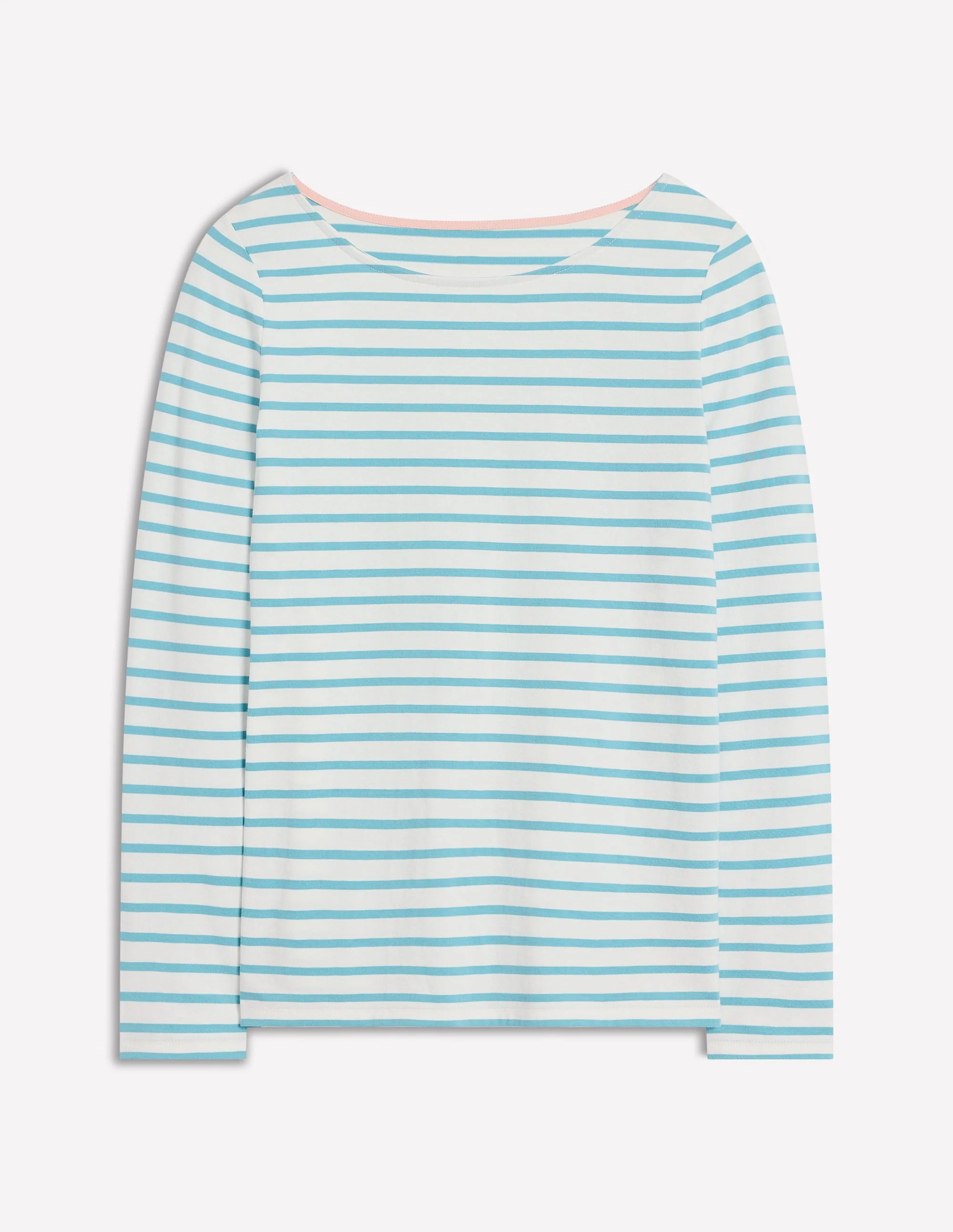Ella Breton-Shirt mit langen Ärmeln-Naturweiß, Entenei-Blau - Image 5