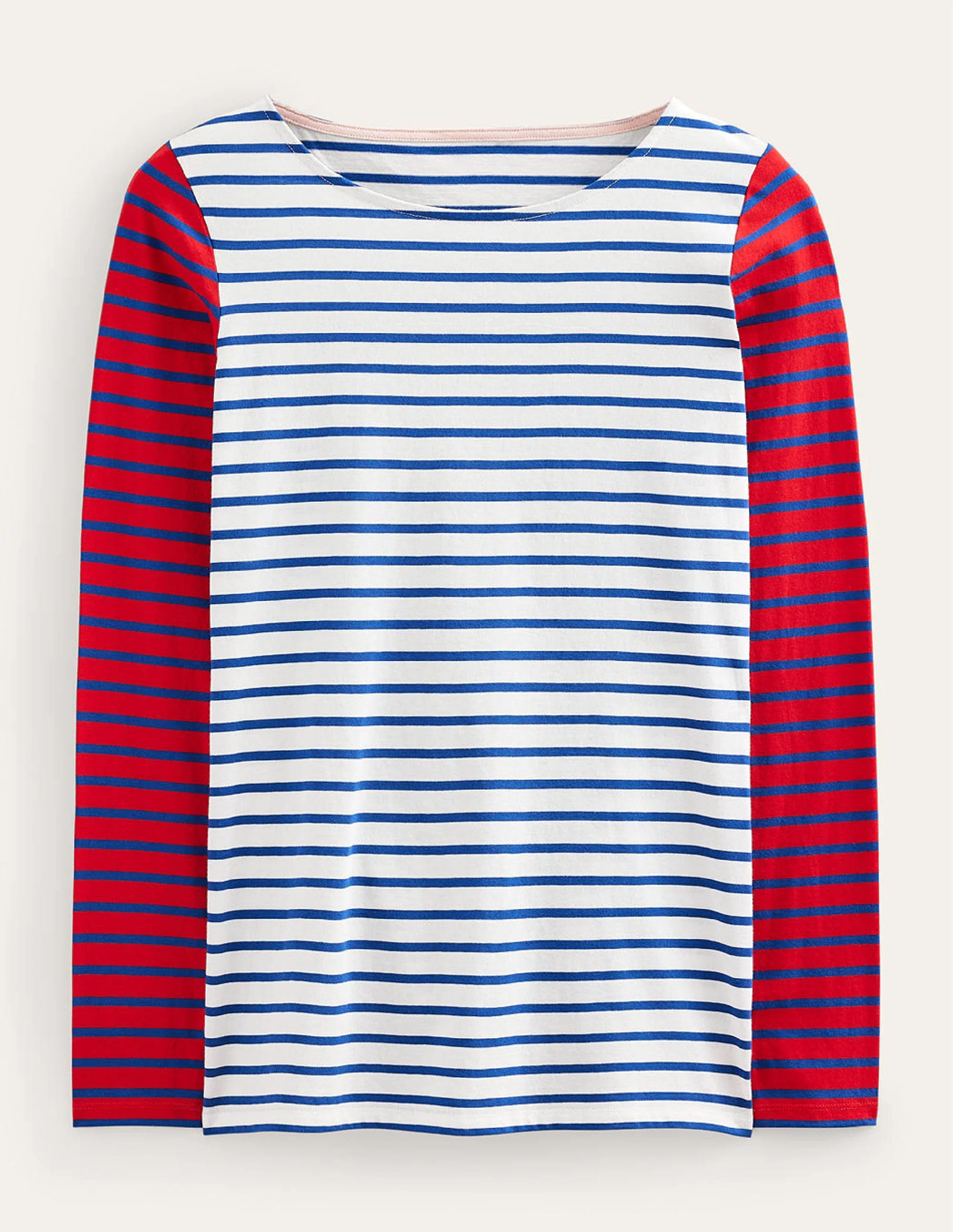 Ella Breton-Shirt mit langen Ärmeln-Naturweiß, Kobaltblau, Pepperoni - Image 7