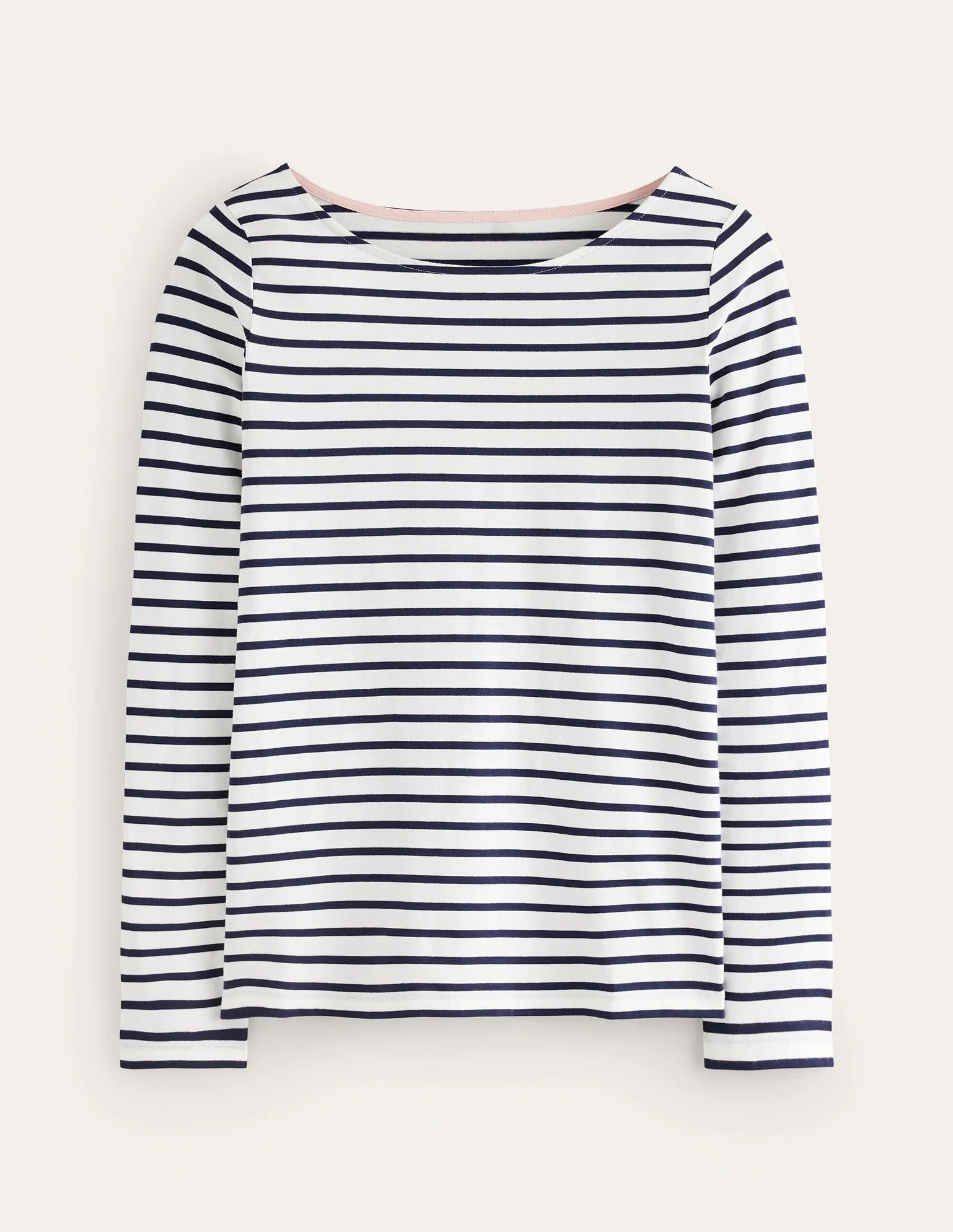 Ella Breton-Shirt mit langen Ärmeln-Naturweiß, Marineblau - Image 5