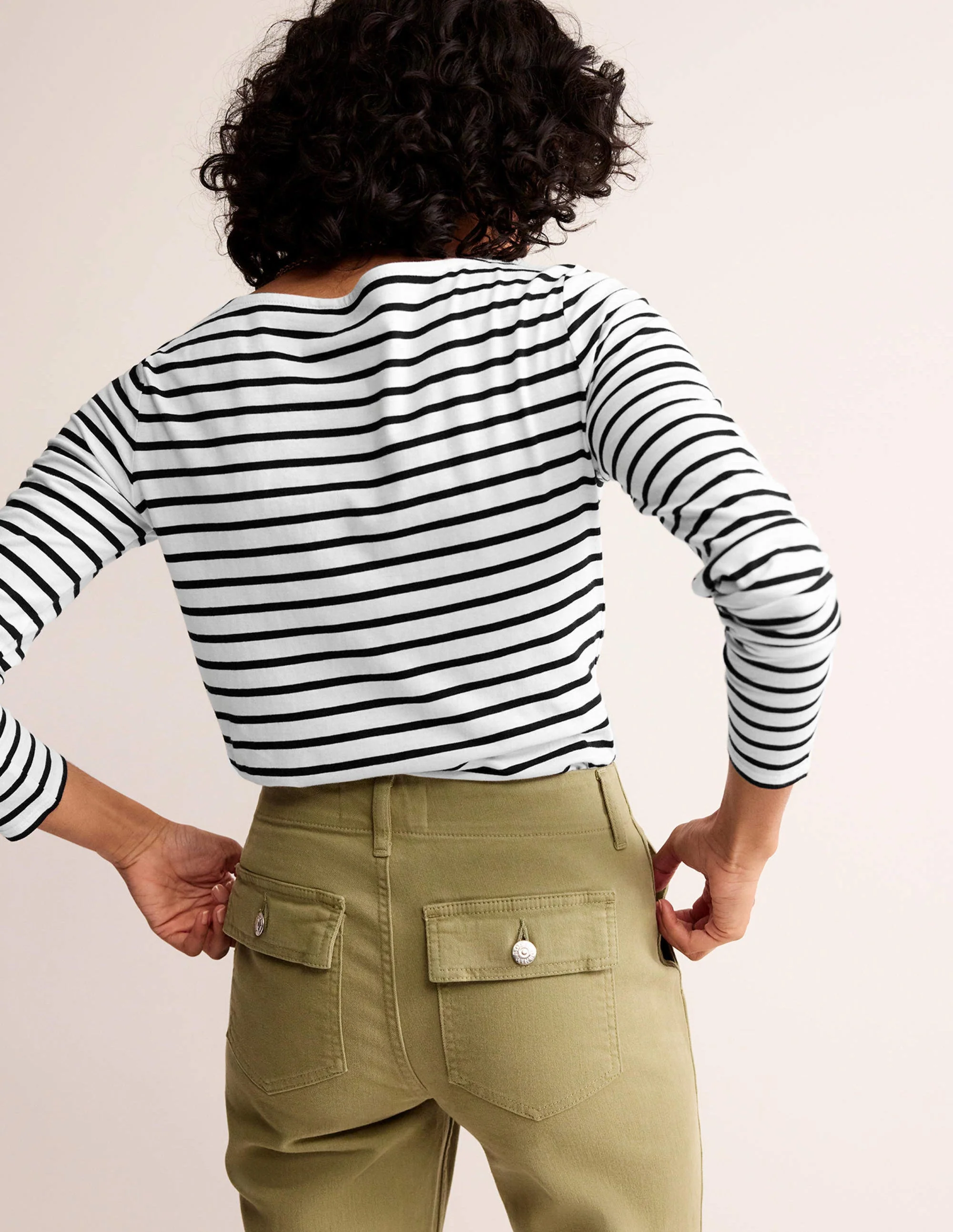 Ella Breton-Shirt mit langen Ärmeln-Naturweiß, Schwarz - Image 3
