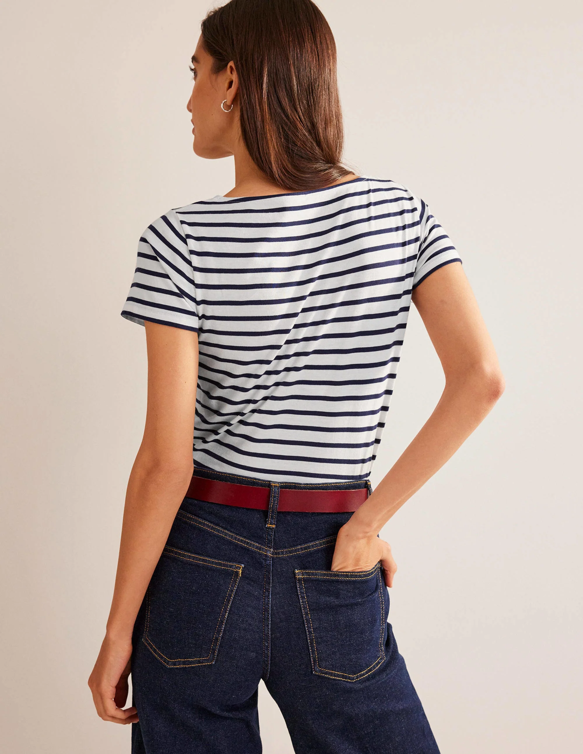 Ella Bretonshirt mit kurzen Ärmeln-Black - Image 3
