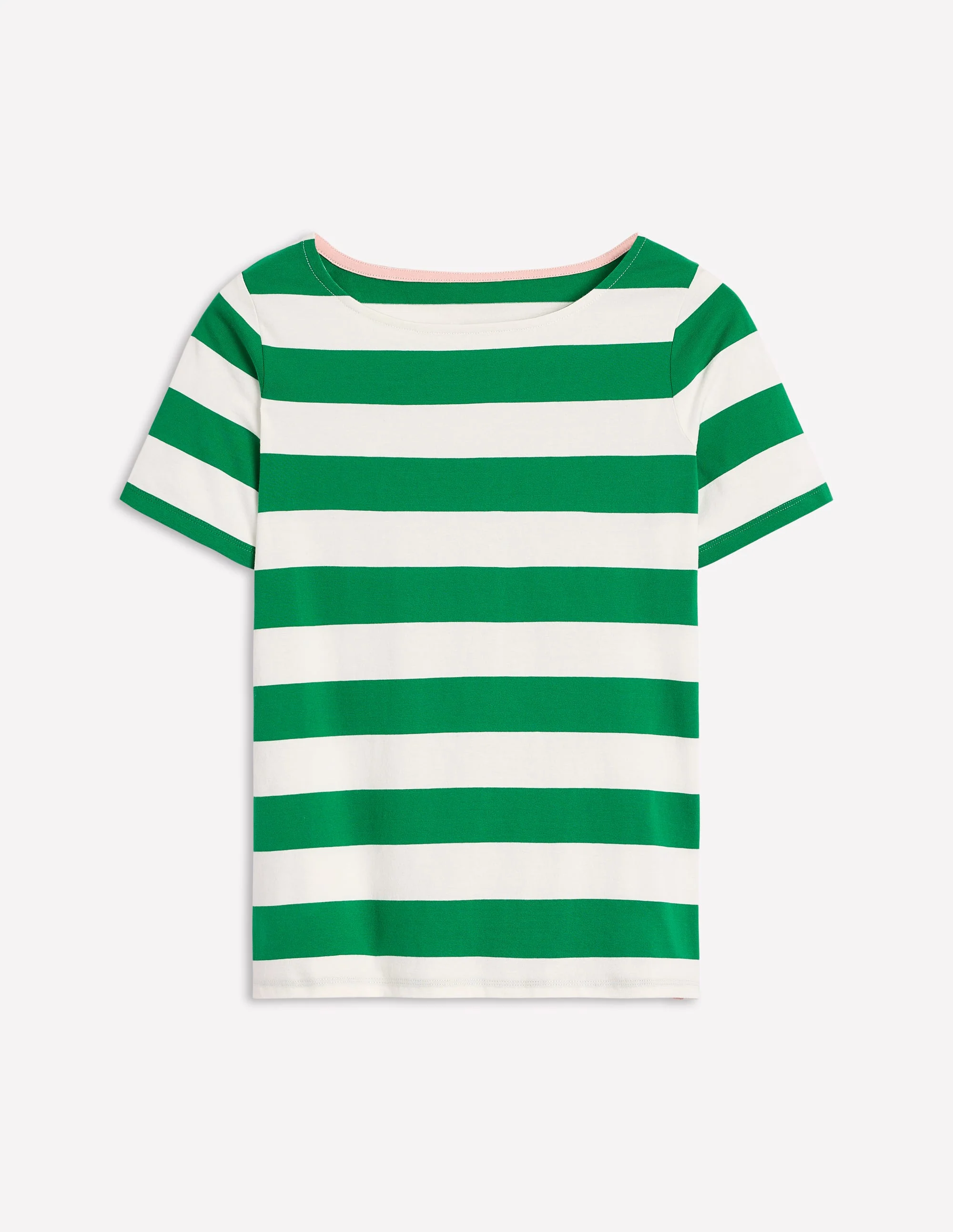 Ella Bretonshirt mit kurzen Ärmeln-Naturweiß, Satter Smaragd - Image 5