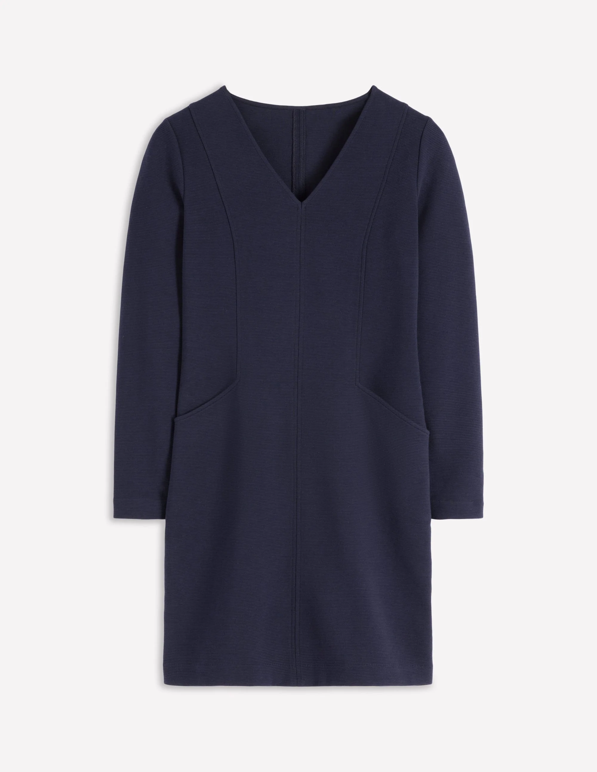 Ellen Ottoman-Kleid mit V-Ausschnitt-Marineblau - Image 5
