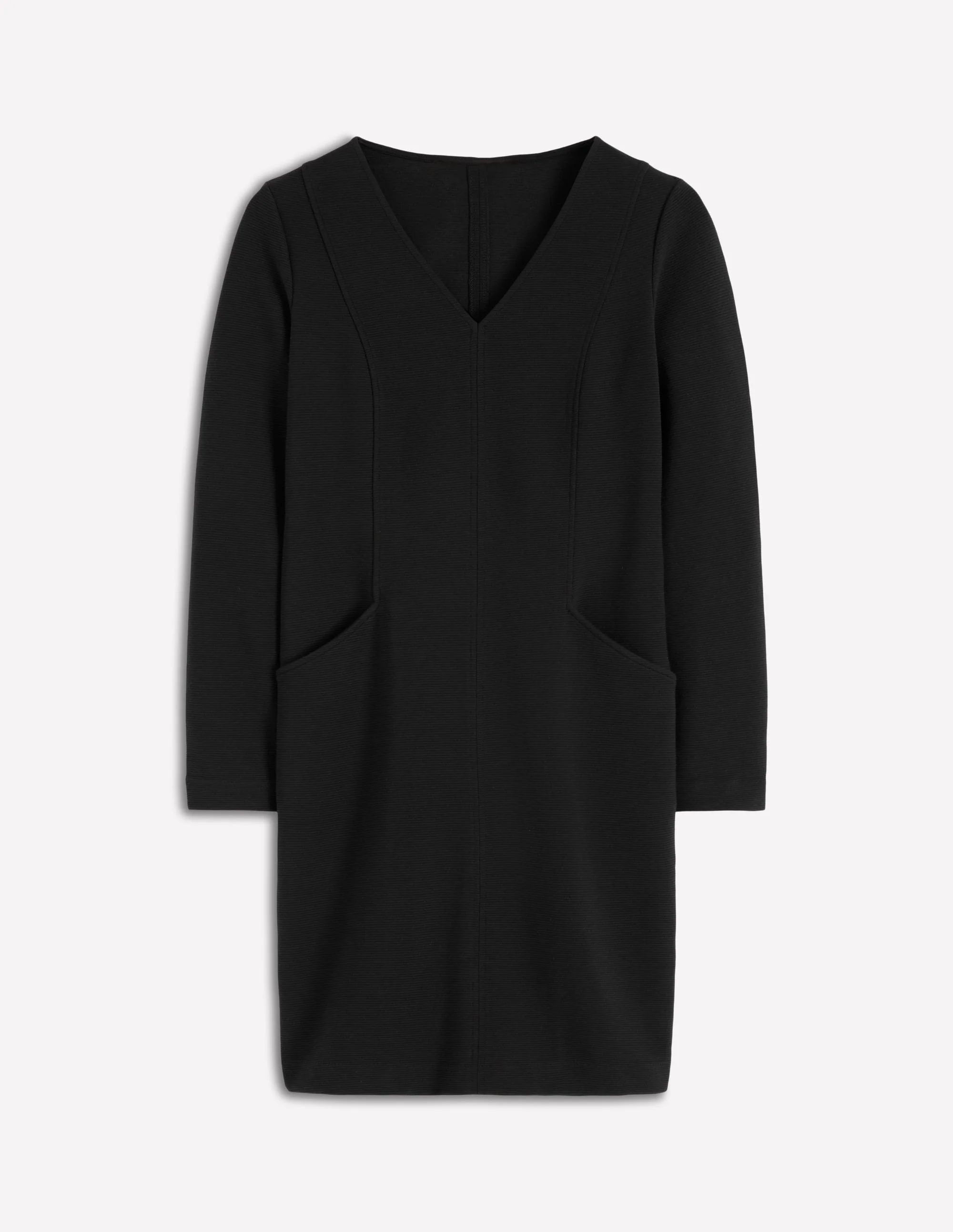 Ellen Ottoman-Kleid mit V-Ausschnitt-Schwarz - Image 5