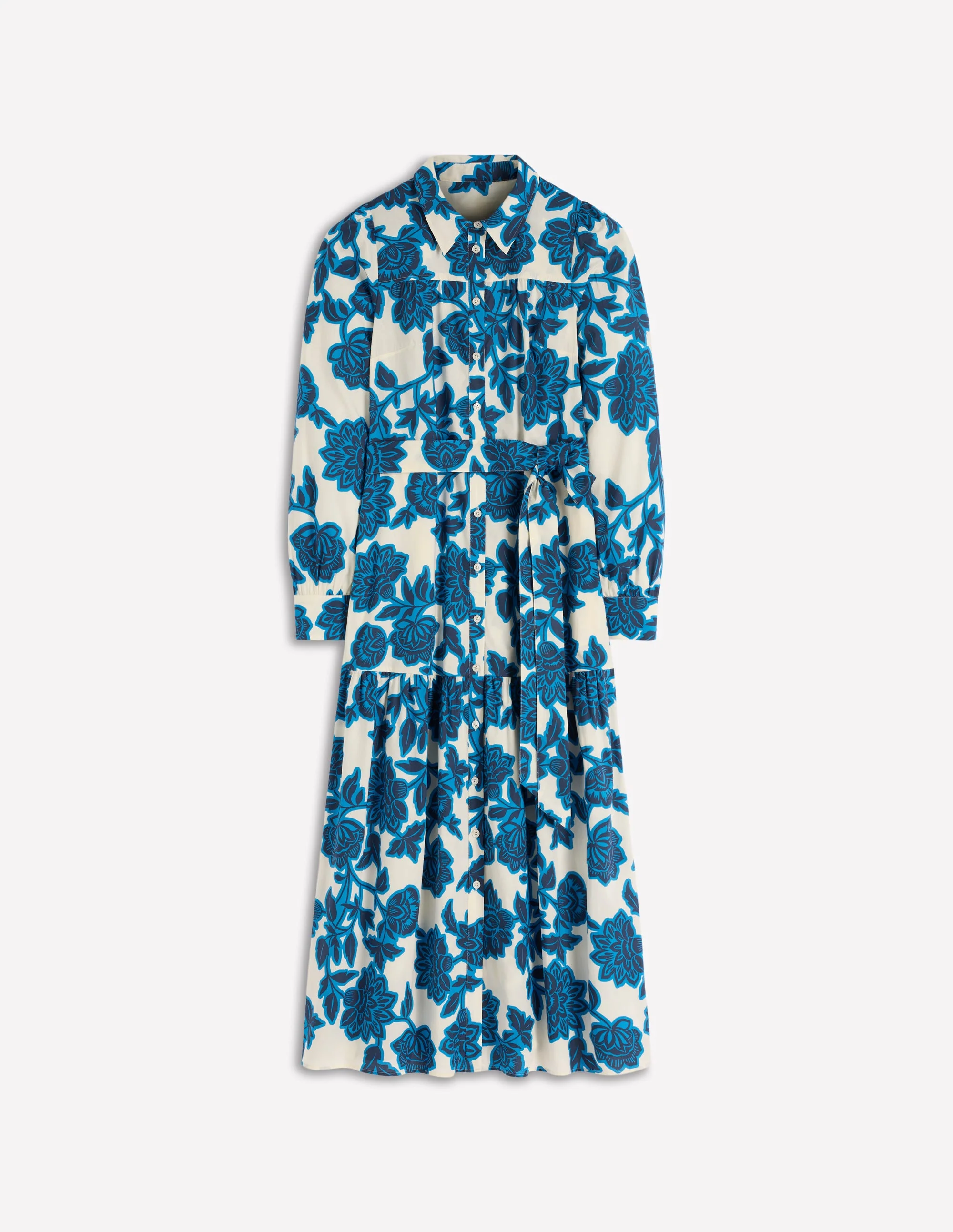 Ellie Maxi-Hemdblusenkleid aus Baumwolle-Naturweiß Blumenrausch - Image 5