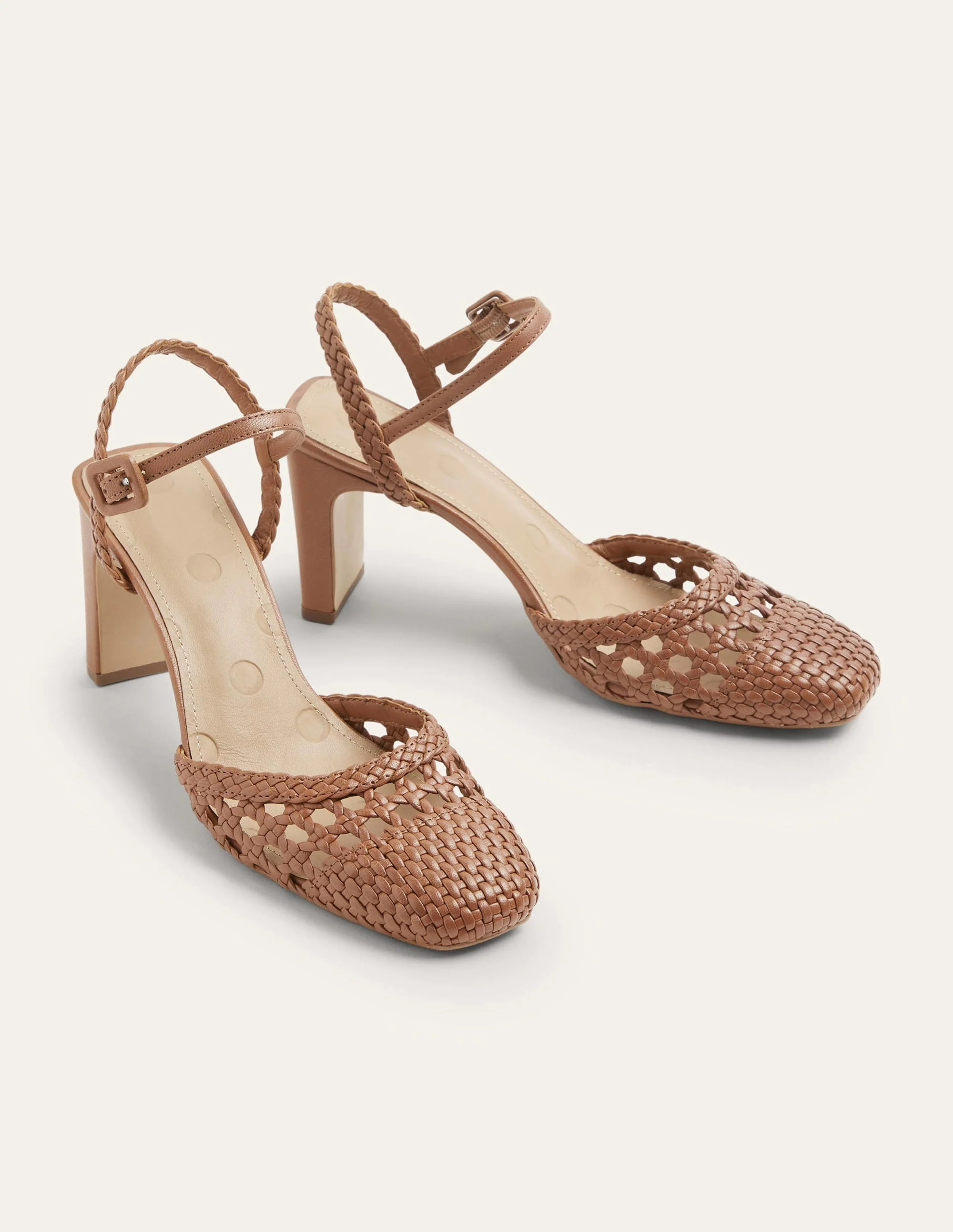 Ellie Pumps aus gewebtem Leder-Hellbraun - Image 4