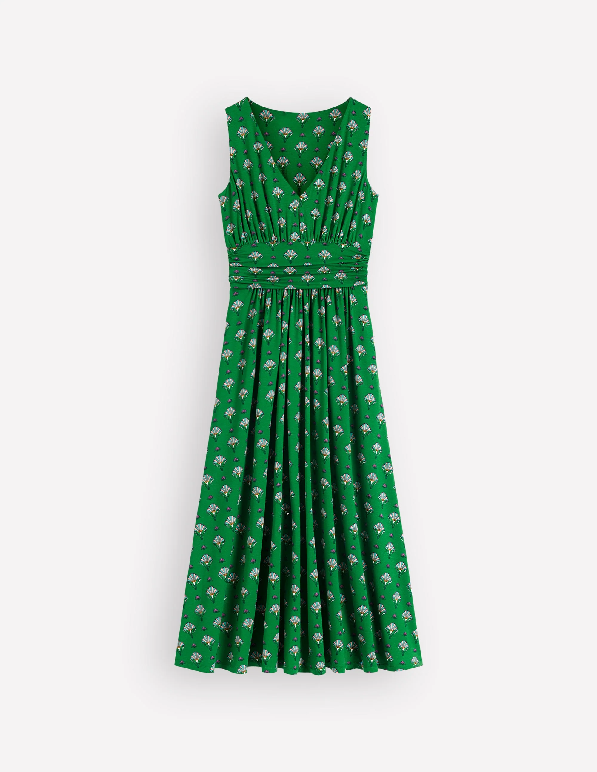 Elodie Jersey-Maxikleid-Grün, Blumenornament - Image 7