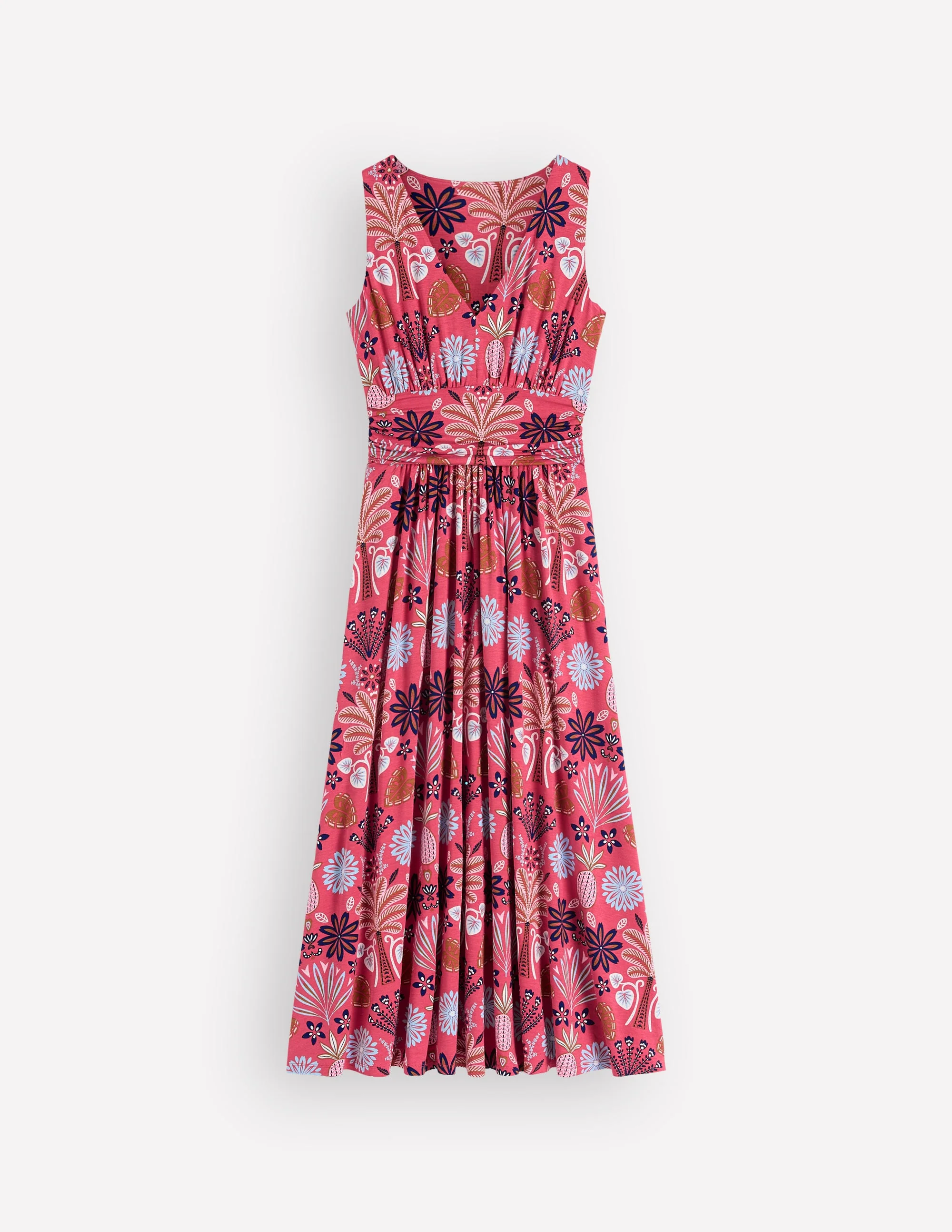 Elodie Jersey-Maxikleid-Kirschrot, Tropenwald - Image 6