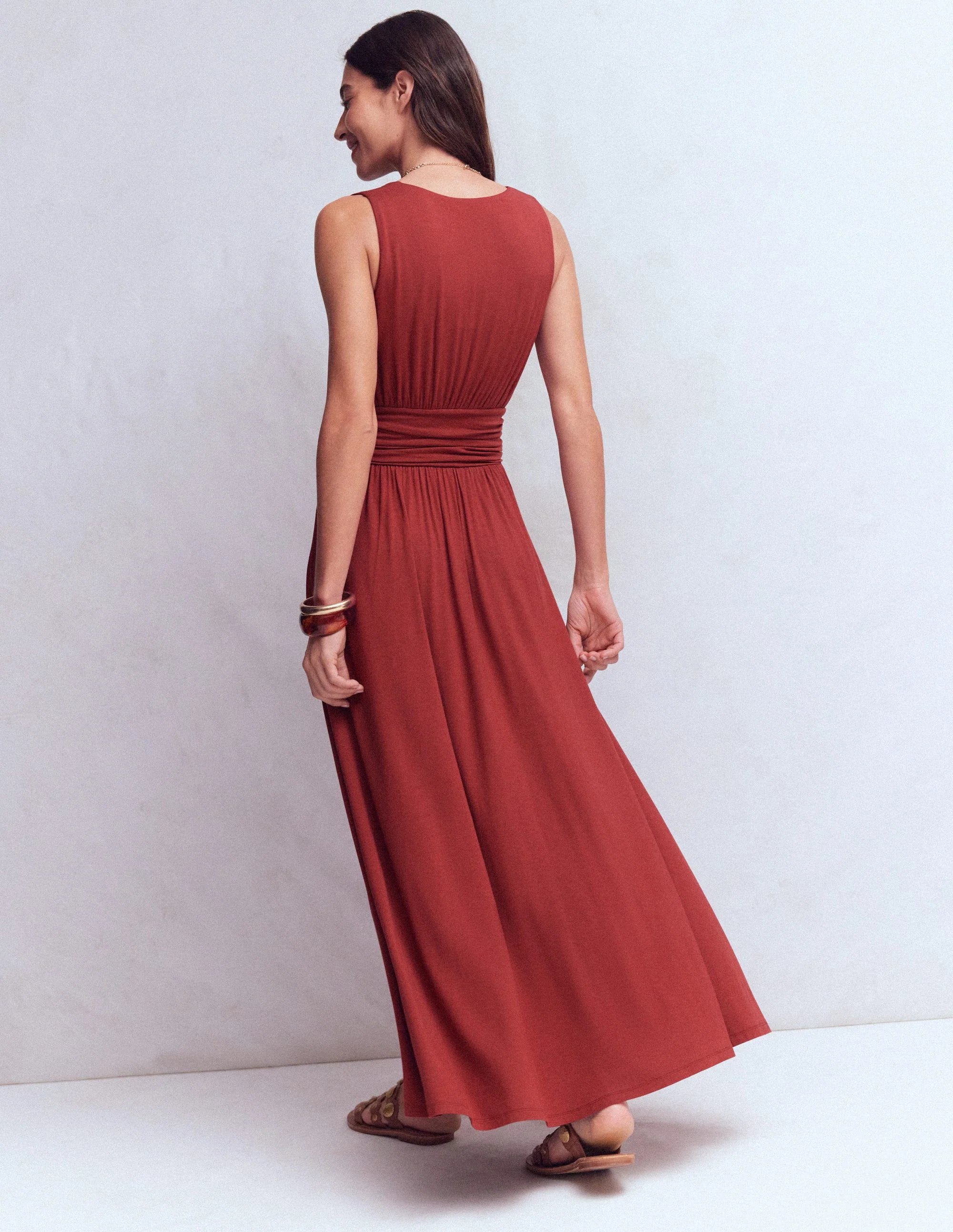 Elodie Jersey-Maxikleid-Sattes Kastanienbraun - Image 4