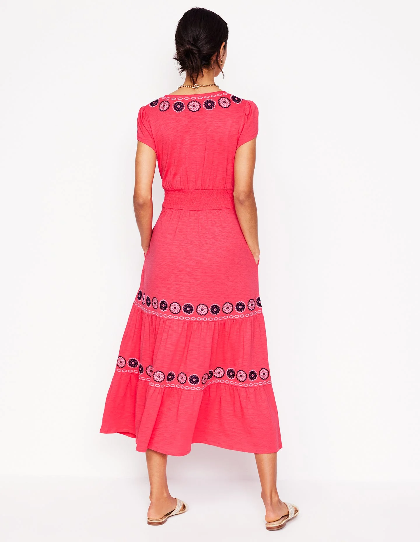 Eloise Besticktes Midikleid-Kamelienrosa - Image 3