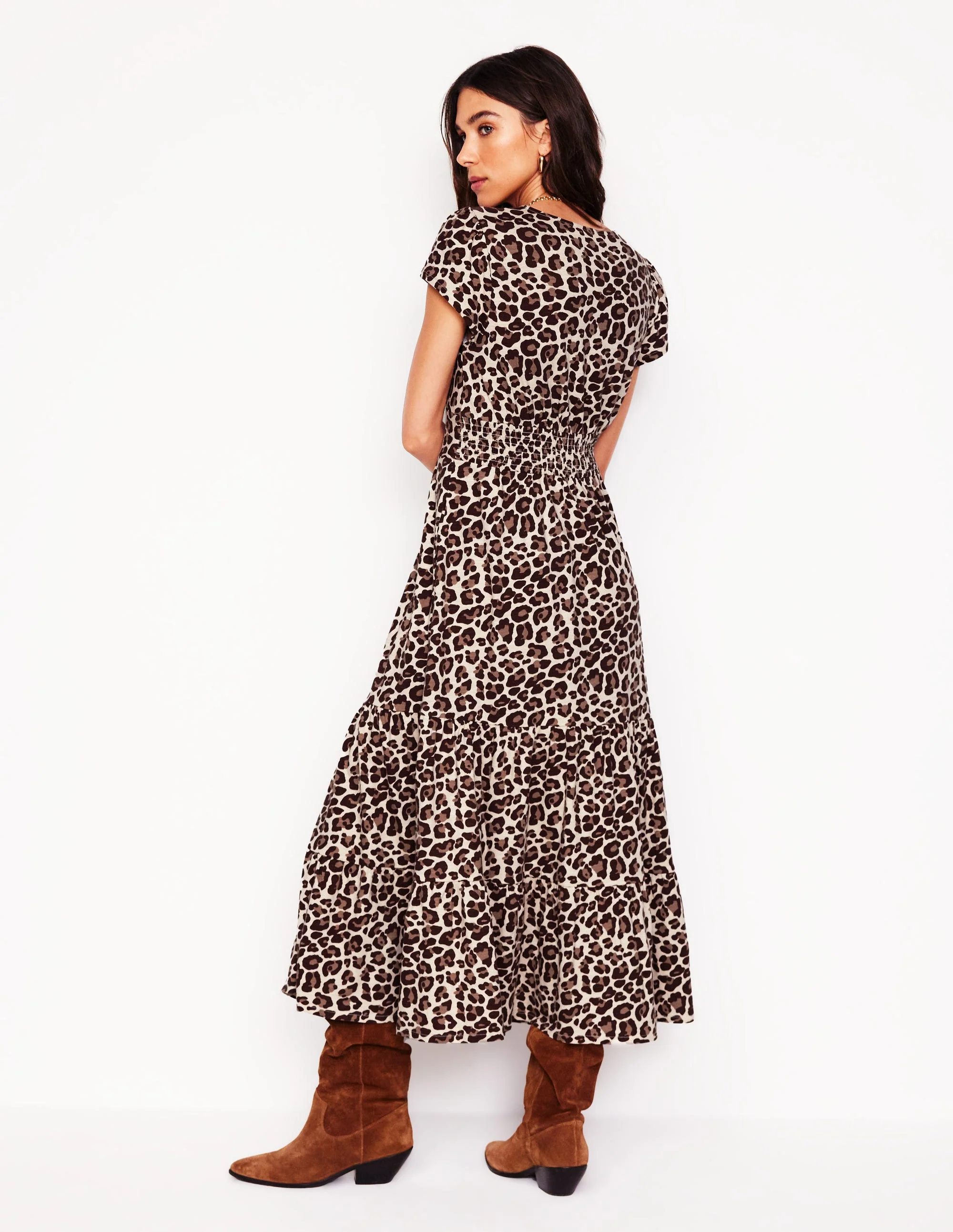 Eloise Gestuftes Jerseykleid-Gepard-Pop - Image 3