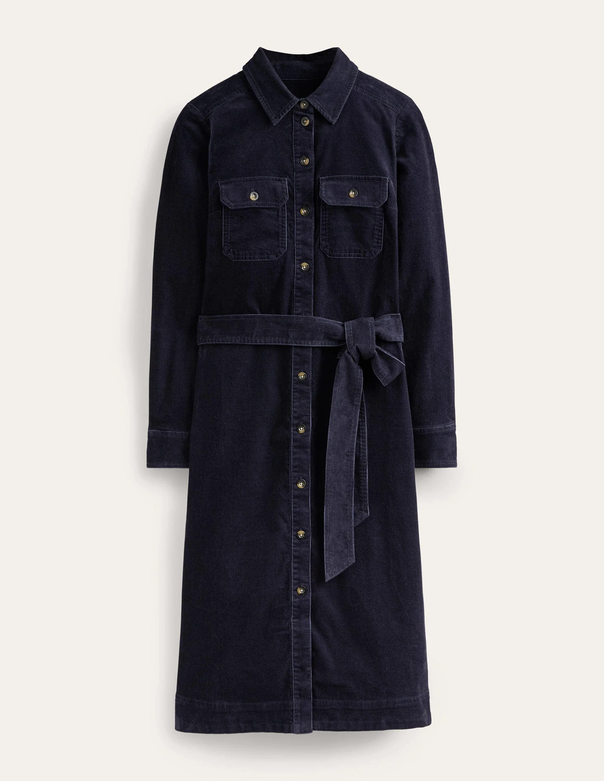 Eloise Midi-Hemdkleid aus Cord-Marineblau - Image 5