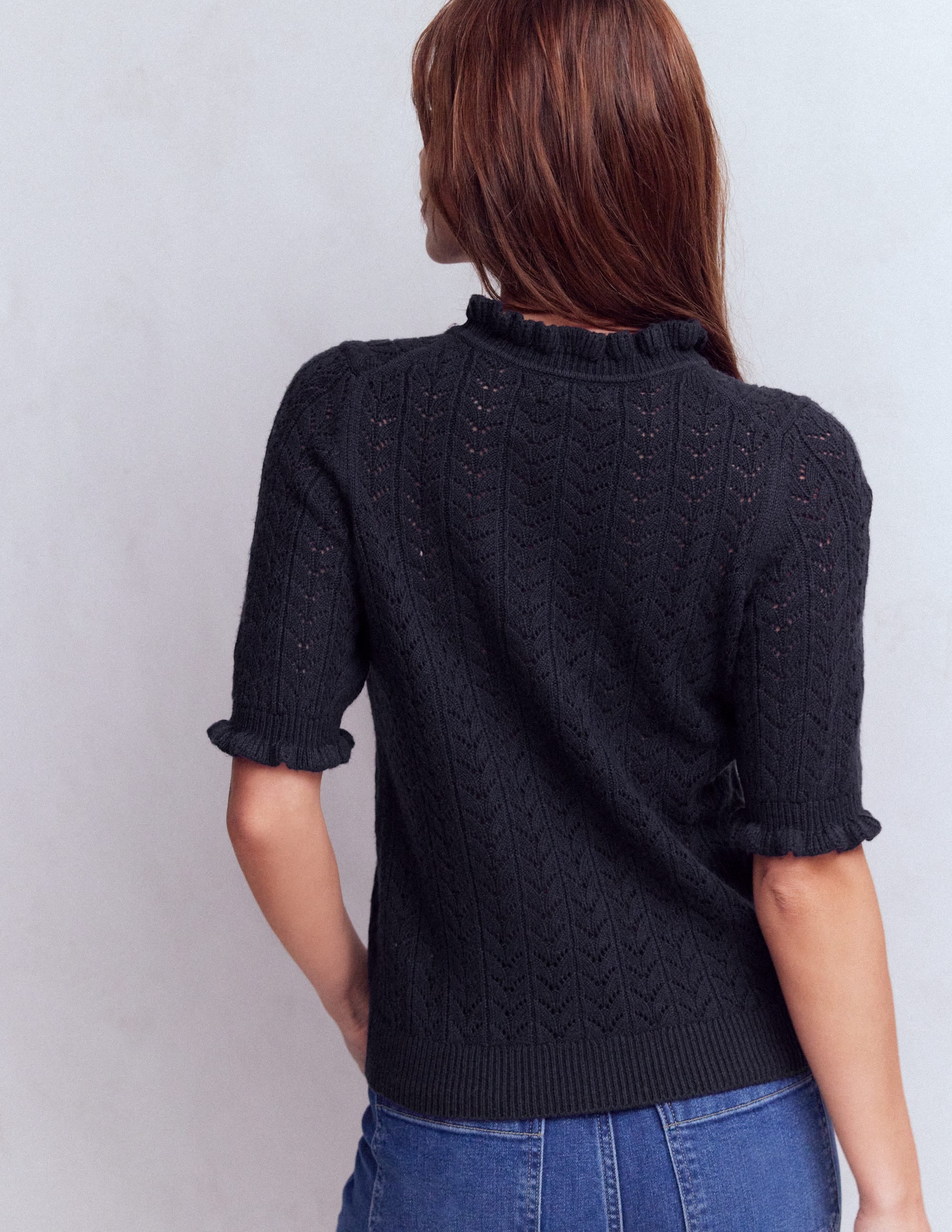 Eloise T-Shirt mit Rüschen-Marineblau - Image 3