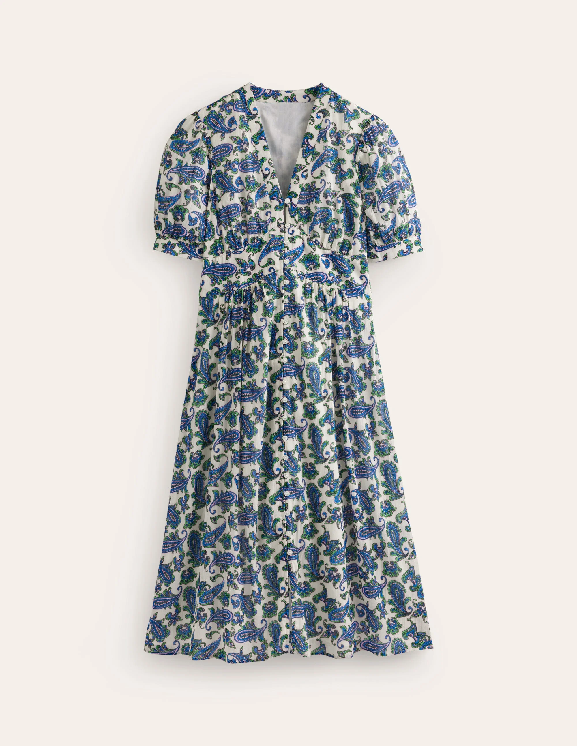 Elsa Midi-Teekleid aus Crinkle-Stoff-Surf the Web, Paisley Welle - Image 7