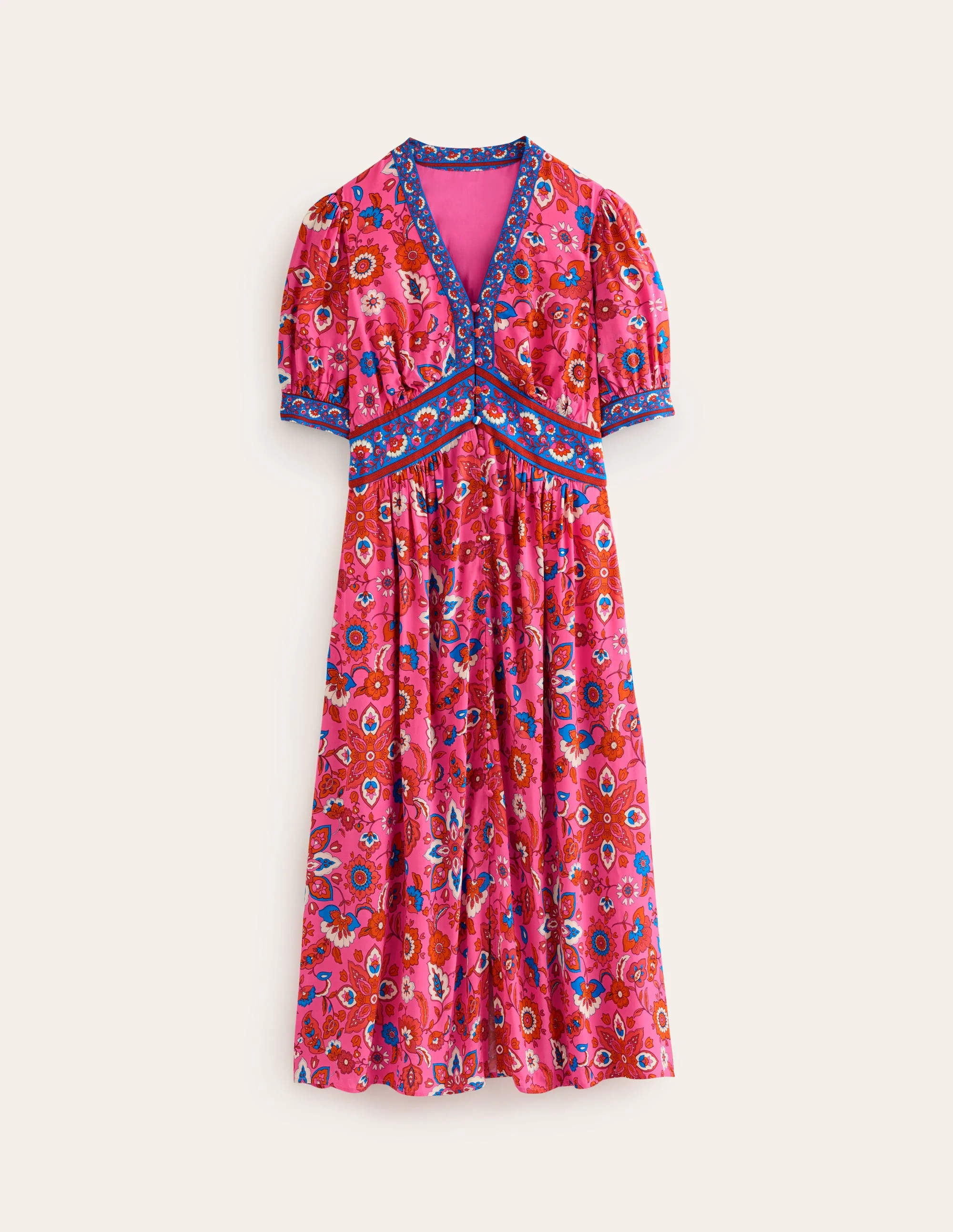 Elsa Midi-Teekleid-Sangria Sunset Pink, Kuddelmuddel - Image 8