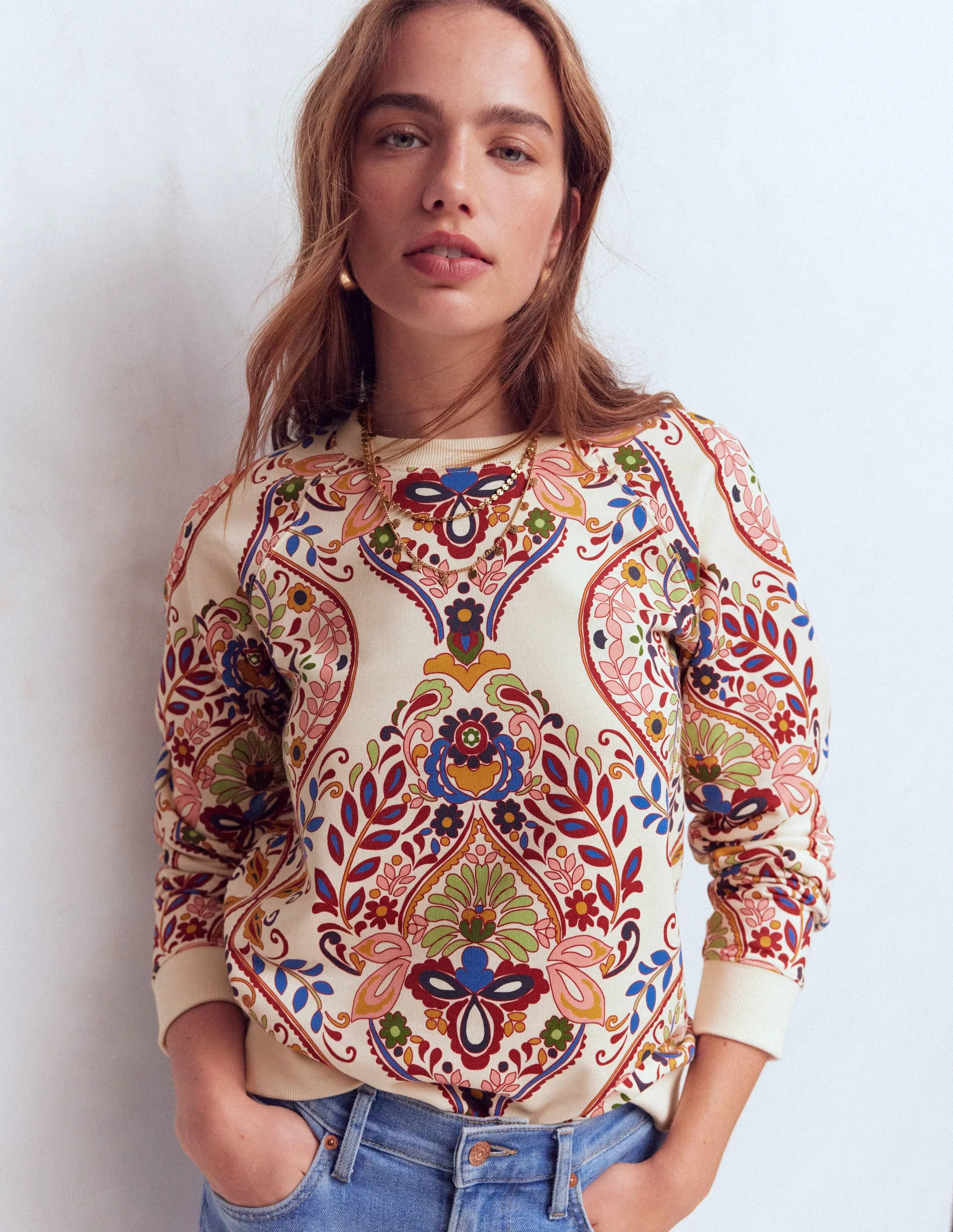 Emi Bedrucktes Sweatshirt-Bunt, Verwunschene Gardenie - Image 2