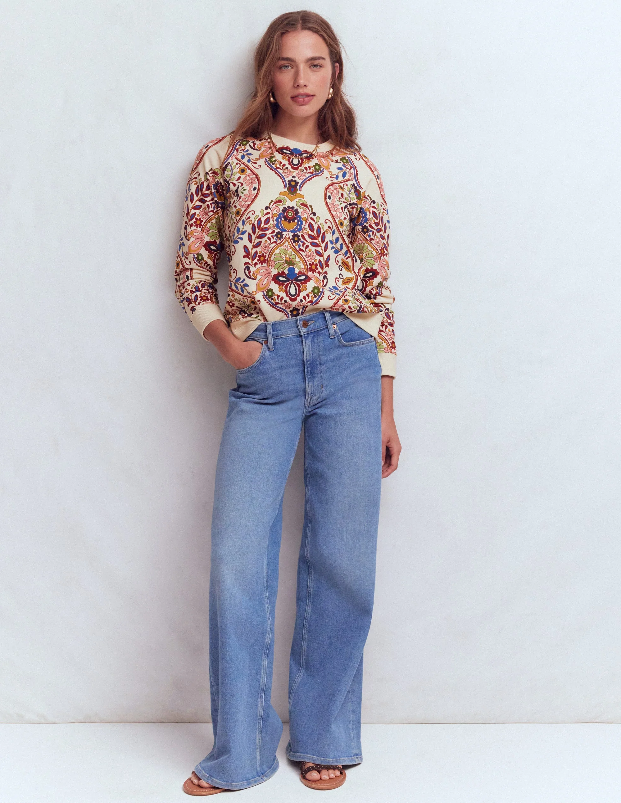 Emi Bedrucktes Sweatshirt-Bunt, Verwunschene Gardenie - Image 4
