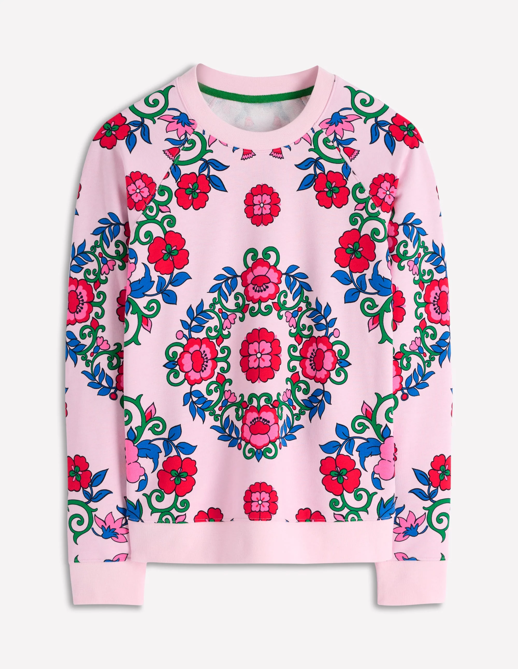 Emi Bedrucktes Sweatshirt-Rosa, Gitterornament - Image 5