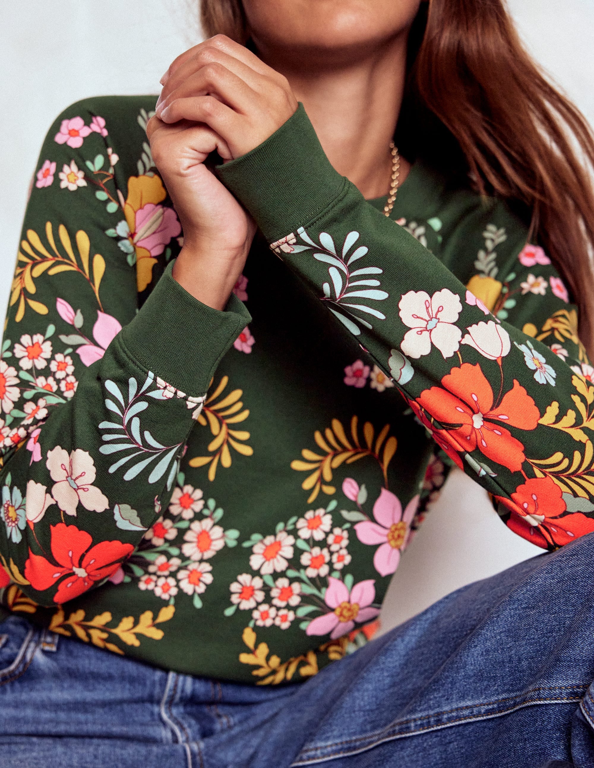 Emi Bedrucktes Sweatshirt-Wald, Blühender Garten - Image 2