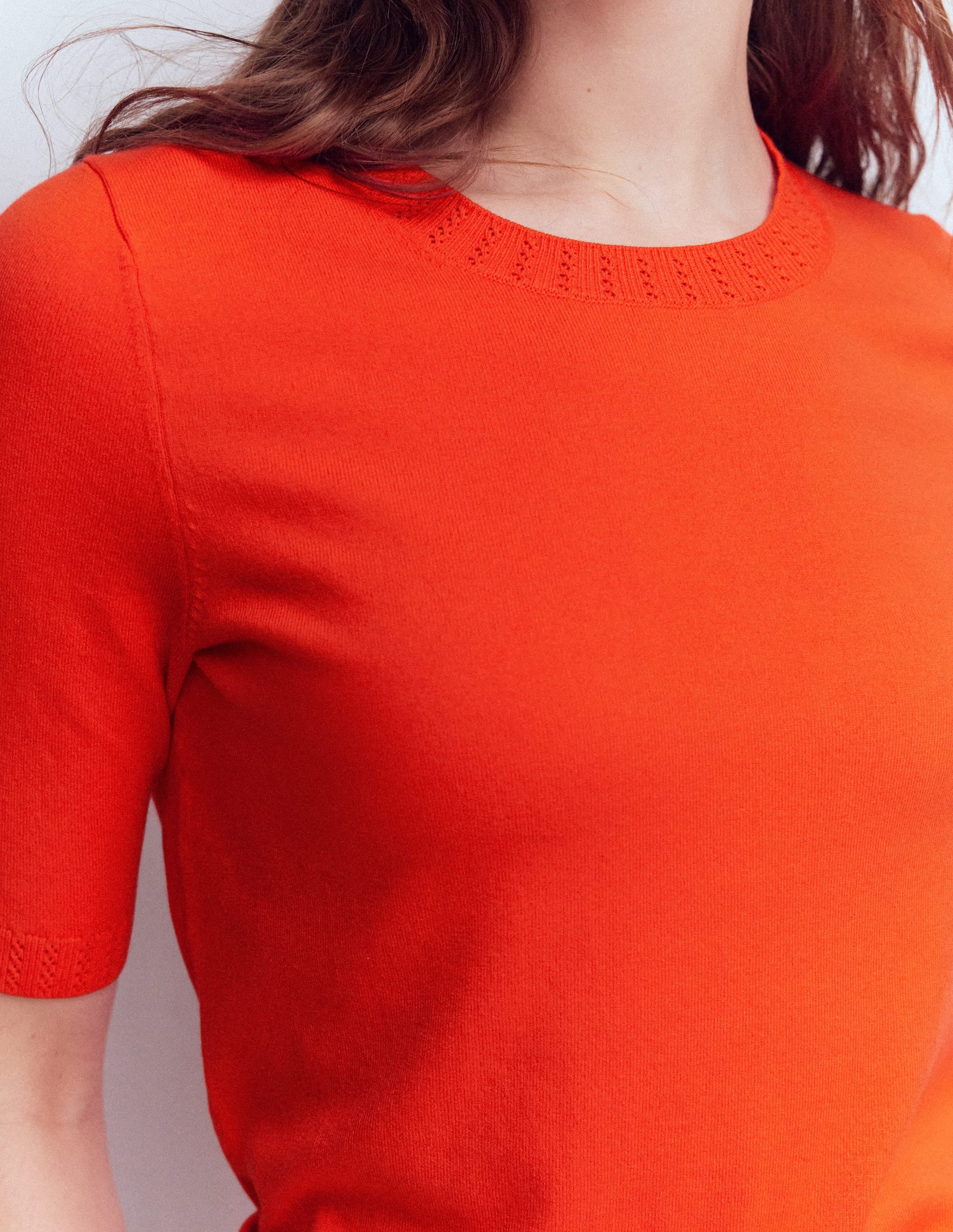 Emilia Baumwoll-T-Shirt mit Rundhalsausschnitt-Abendrot-Orange - Image 2
