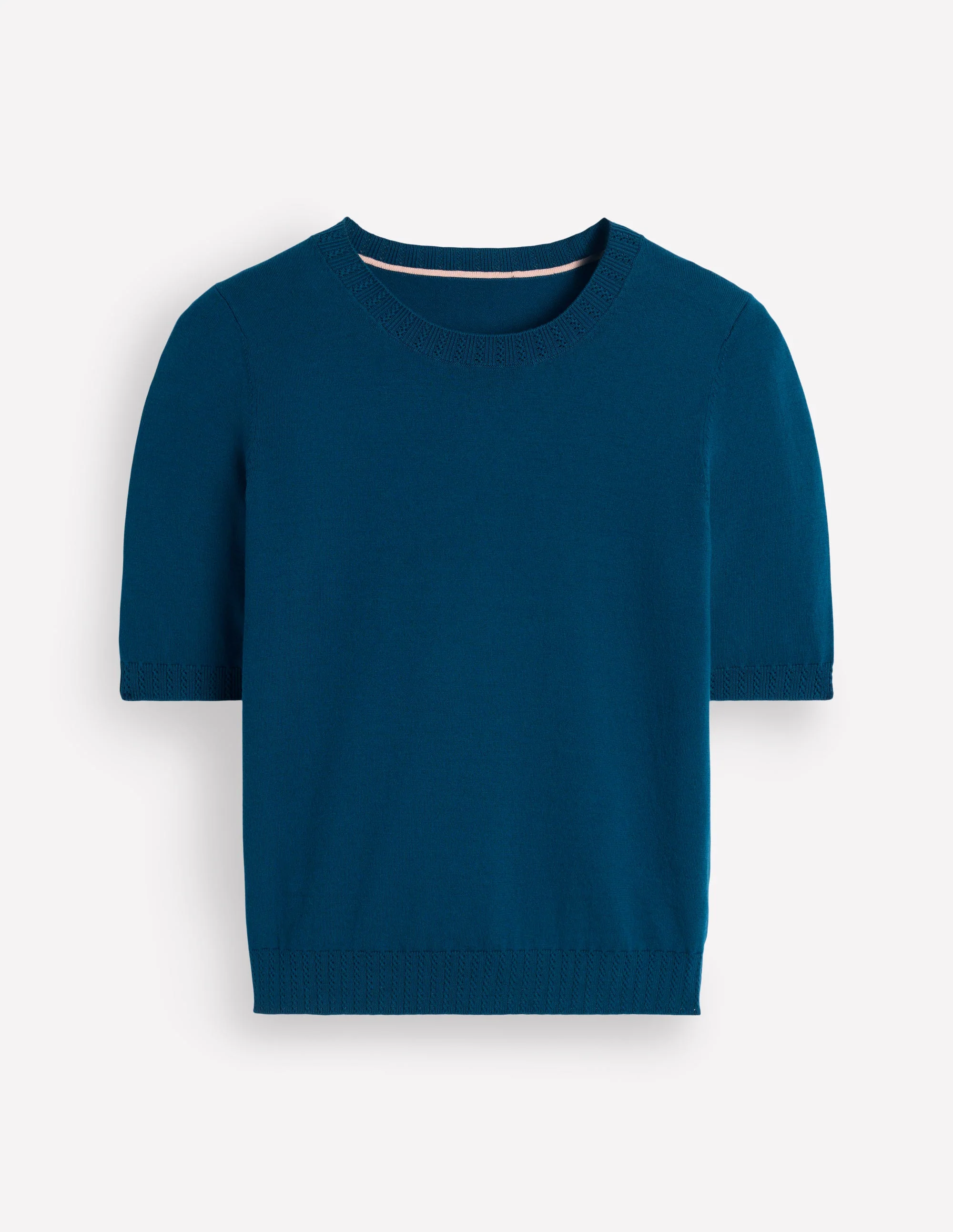 Emilia Baumwoll-T-Shirt mit Rundhalsausschnitt-Hafenblau - Image 6