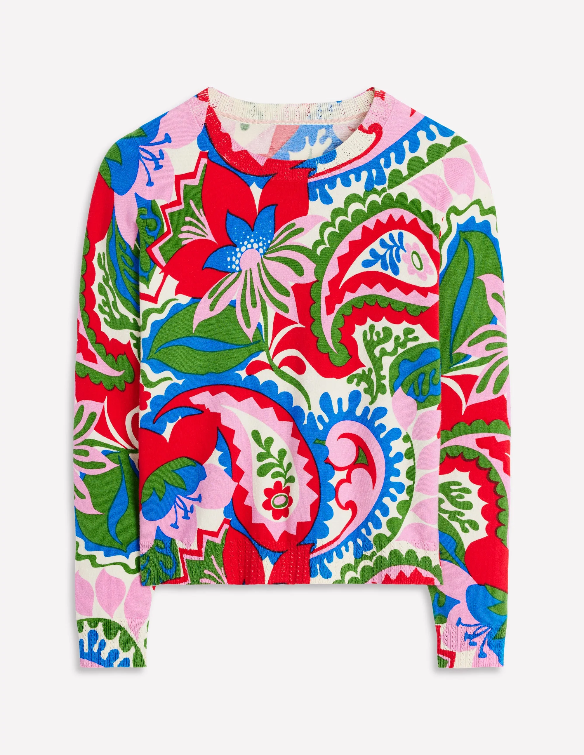 Emilia Baumwollpullover mit Rundhalsausschnitt-Bunt, Botanik-Paisley - Image 5