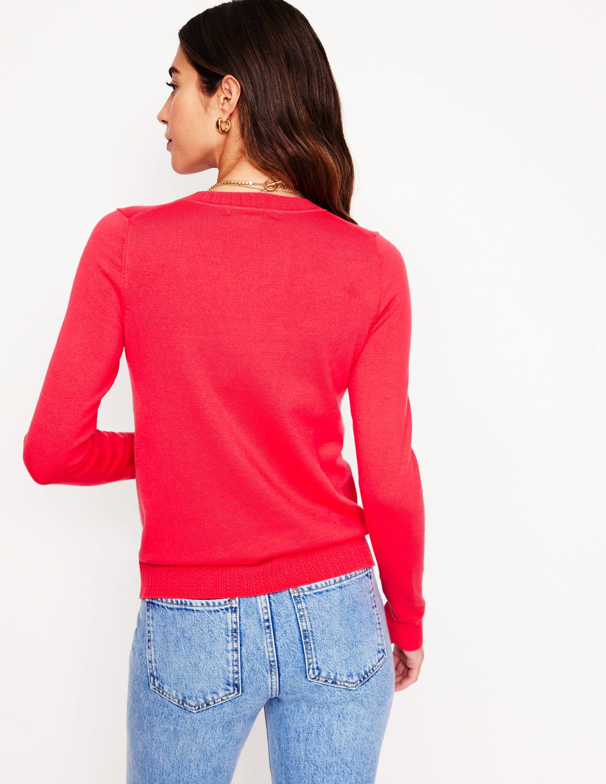Emilia Baumwollpullover mit Rundhalsausschnitt-Kamelienrosa - Image 3