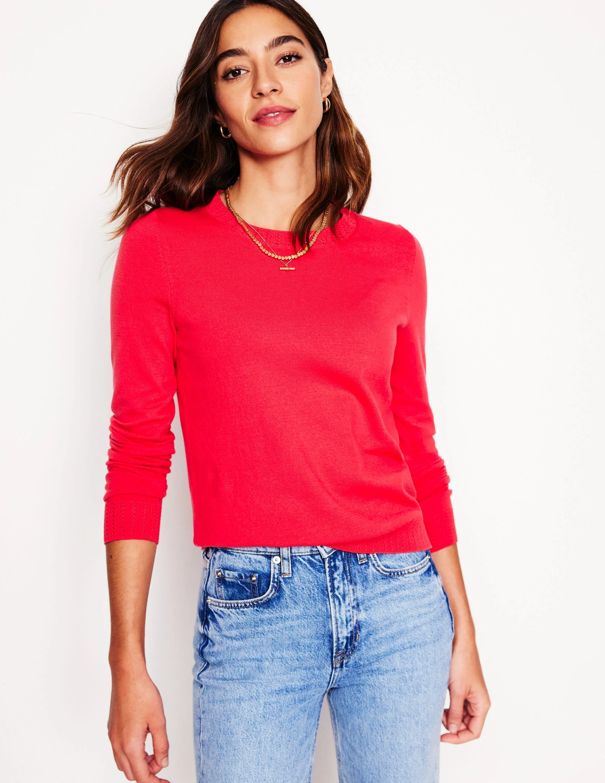 Emilia Baumwollpullover mit Rundhalsausschnitt-Kamelienrosa - Image 4