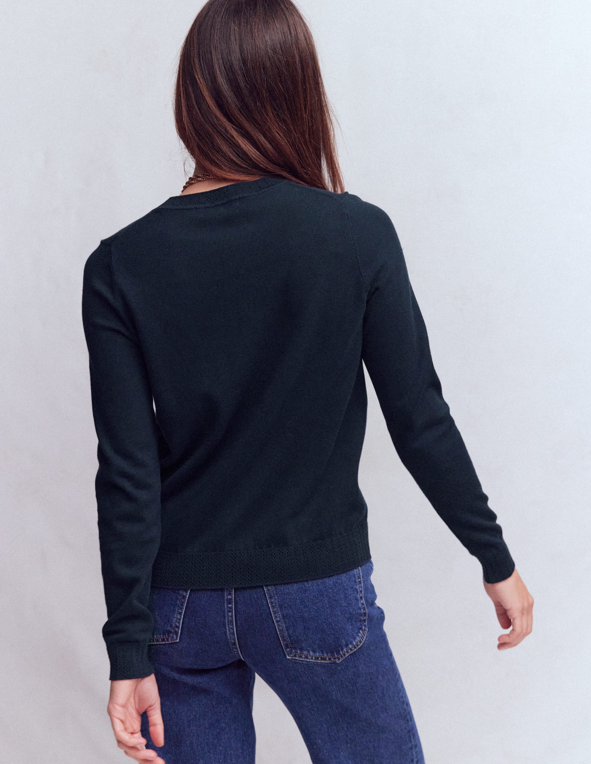 Emilia Baumwollpullover mit Rundhalsausschnitt-Marineblaue - Image 3
