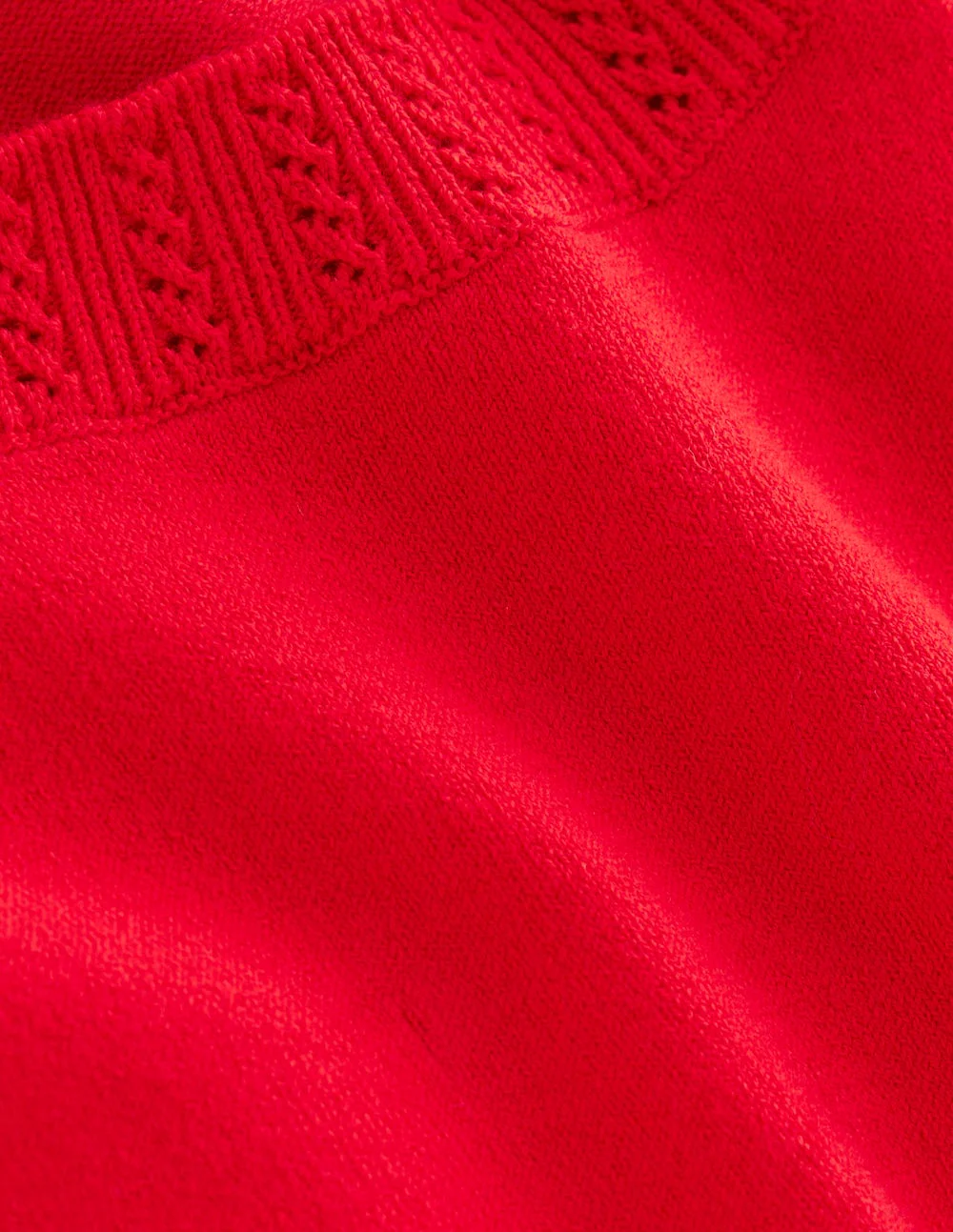 Emilia Baumwollpullover mit Rundhalsausschnitt-Mohnblumenrot - Image 8