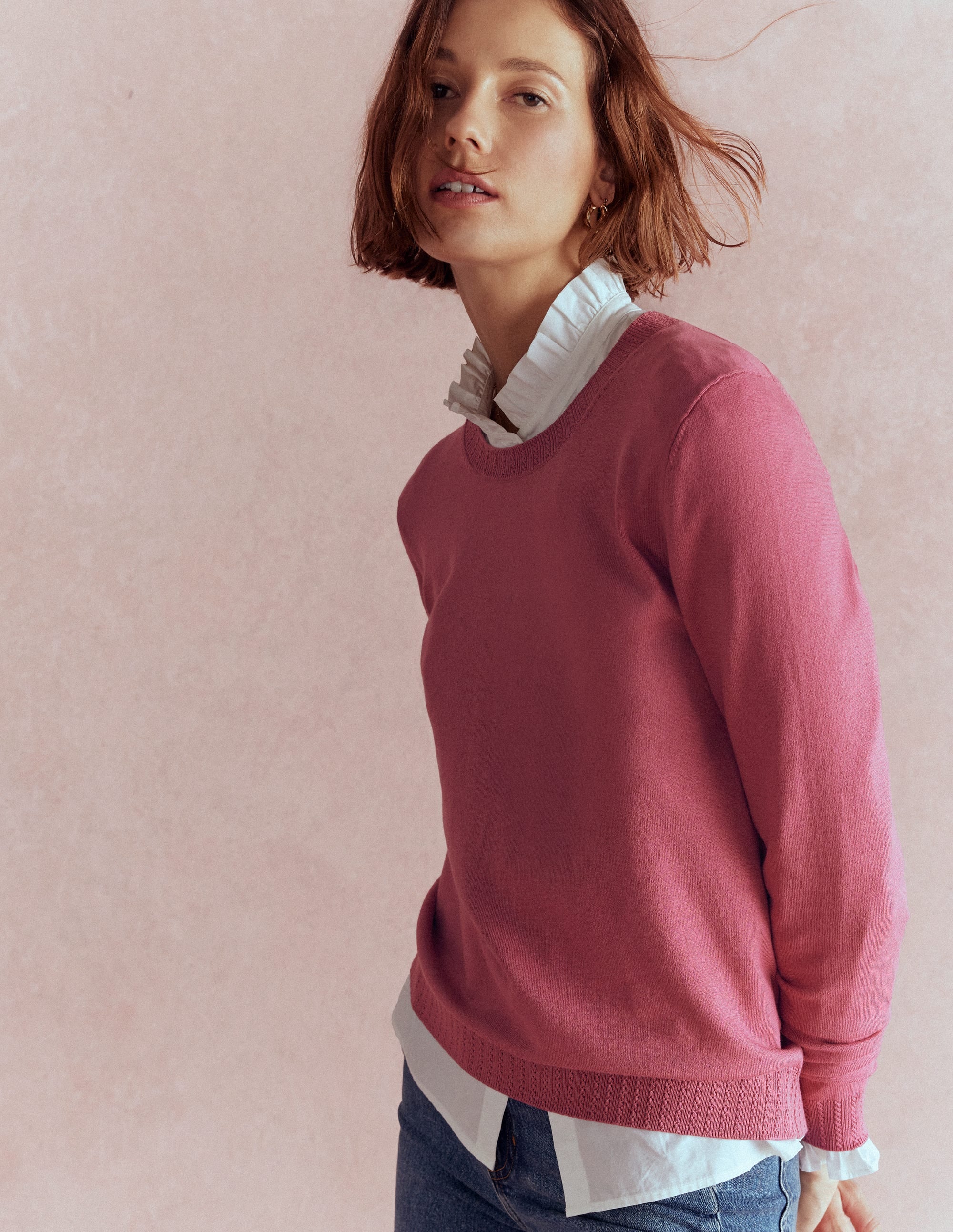 Emilia Baumwollpullover mit Rundhalsausschnitt-Rosa Heide - Image 6