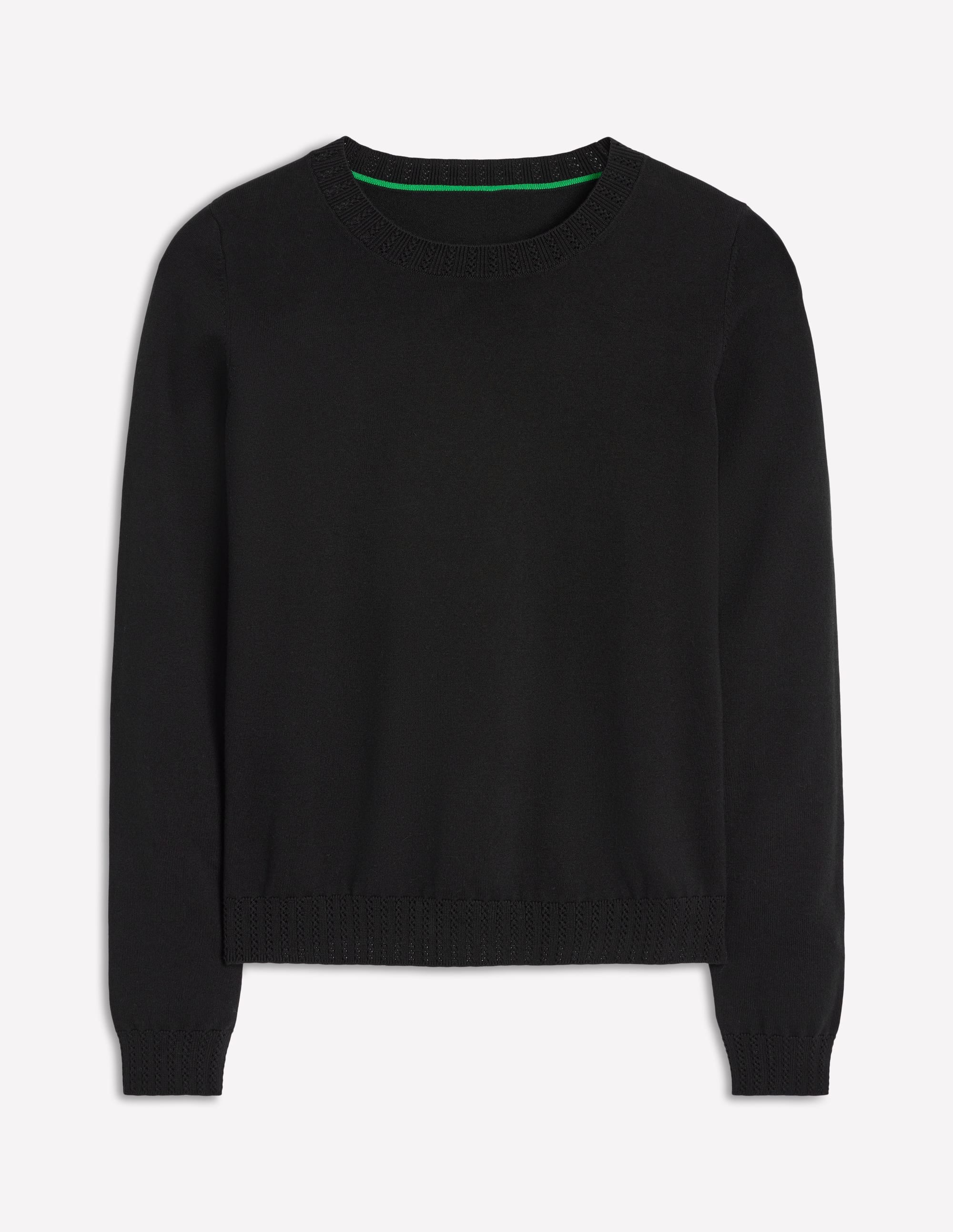 Emilia Baumwollpullover mit Rundhalsausschnitt-Schwarz - Image 5