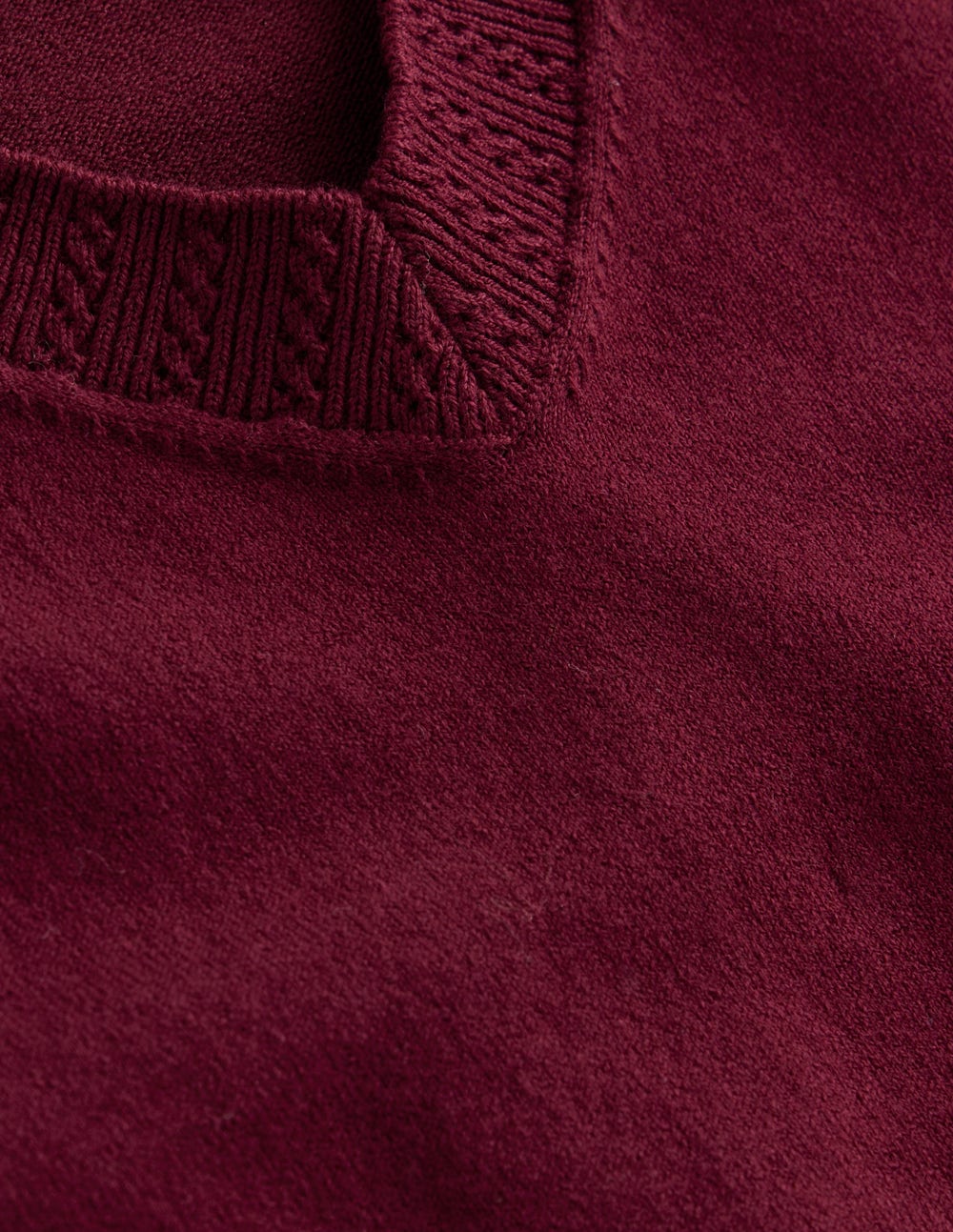 Emilia Baumwollpullover mit V-Ausschnitt-Dunkelviolett - Image 8
