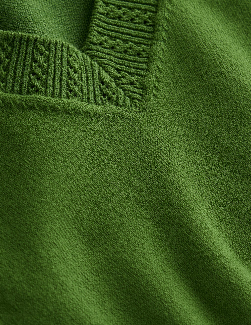 Emilia Baumwollpullover mit V-Ausschnitt-Promenadengrün - Image 7