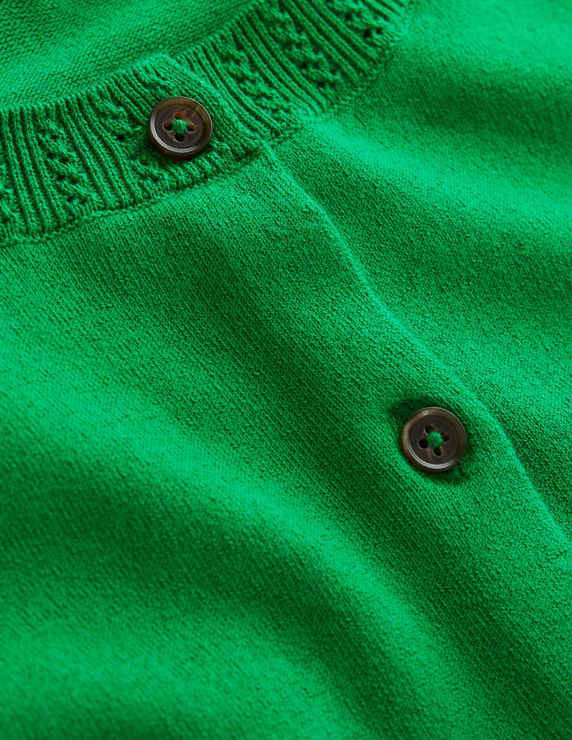 Emilia Baumwollstrickjacke mit Rundhalsausschnitt-Grünes Tamburin - Image 6