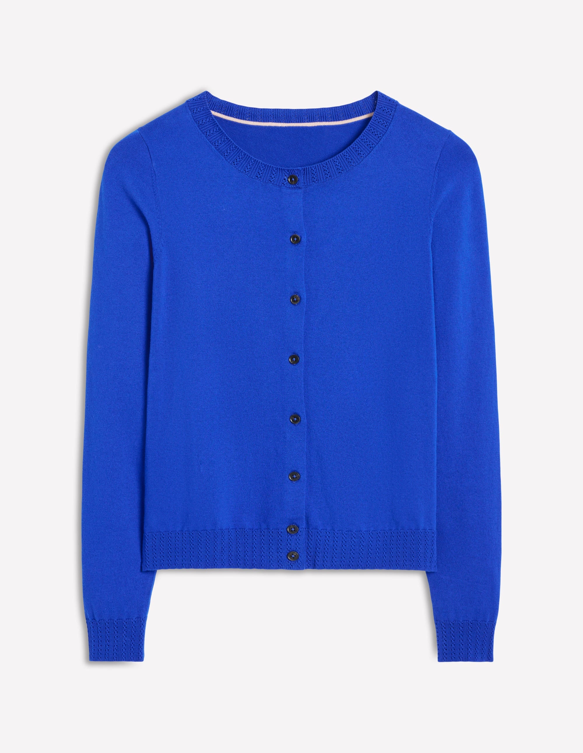 Emilia Baumwollstrickjacke mit Rundhalsausschnitt-Leuchtendes Blau - Image 5