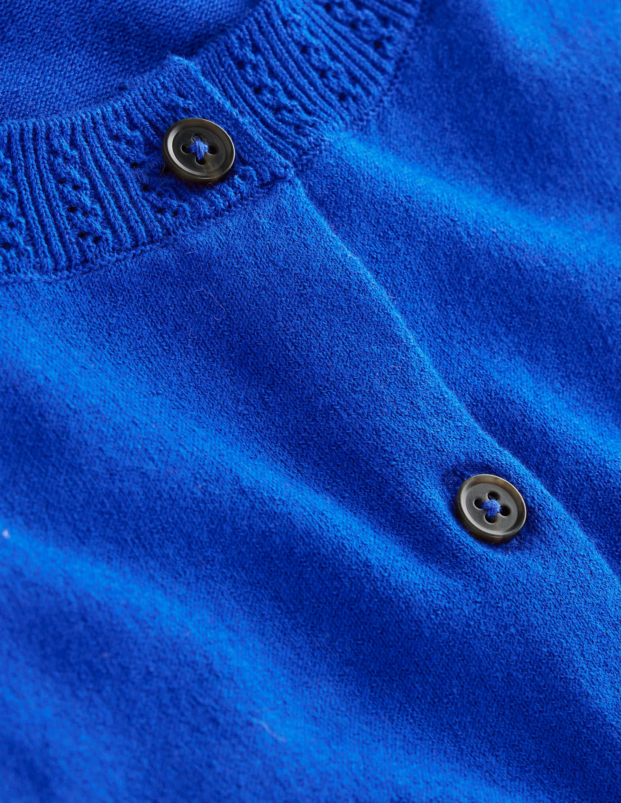 Emilia Baumwollstrickjacke mit Rundhalsausschnitt-Leuchtendes Blau - Image 6