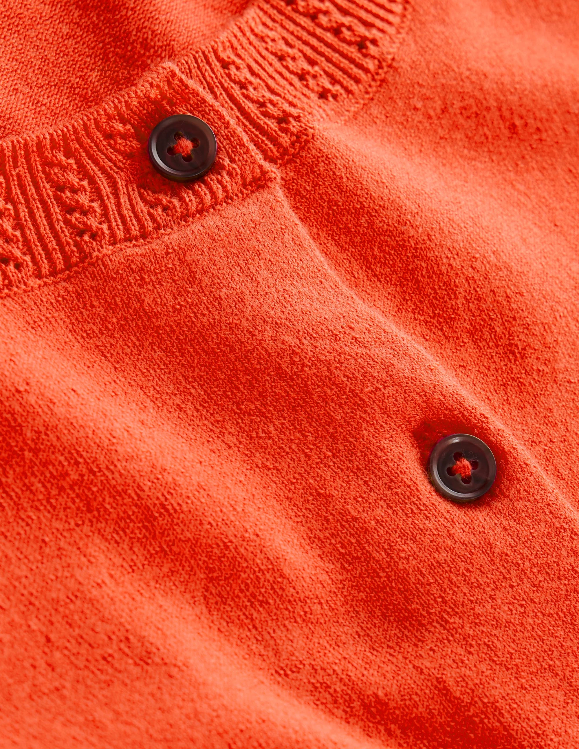 Emilia Baumwollstrickjacke mit Rundhalsausschnitt-Mandarinenorange - Image 6