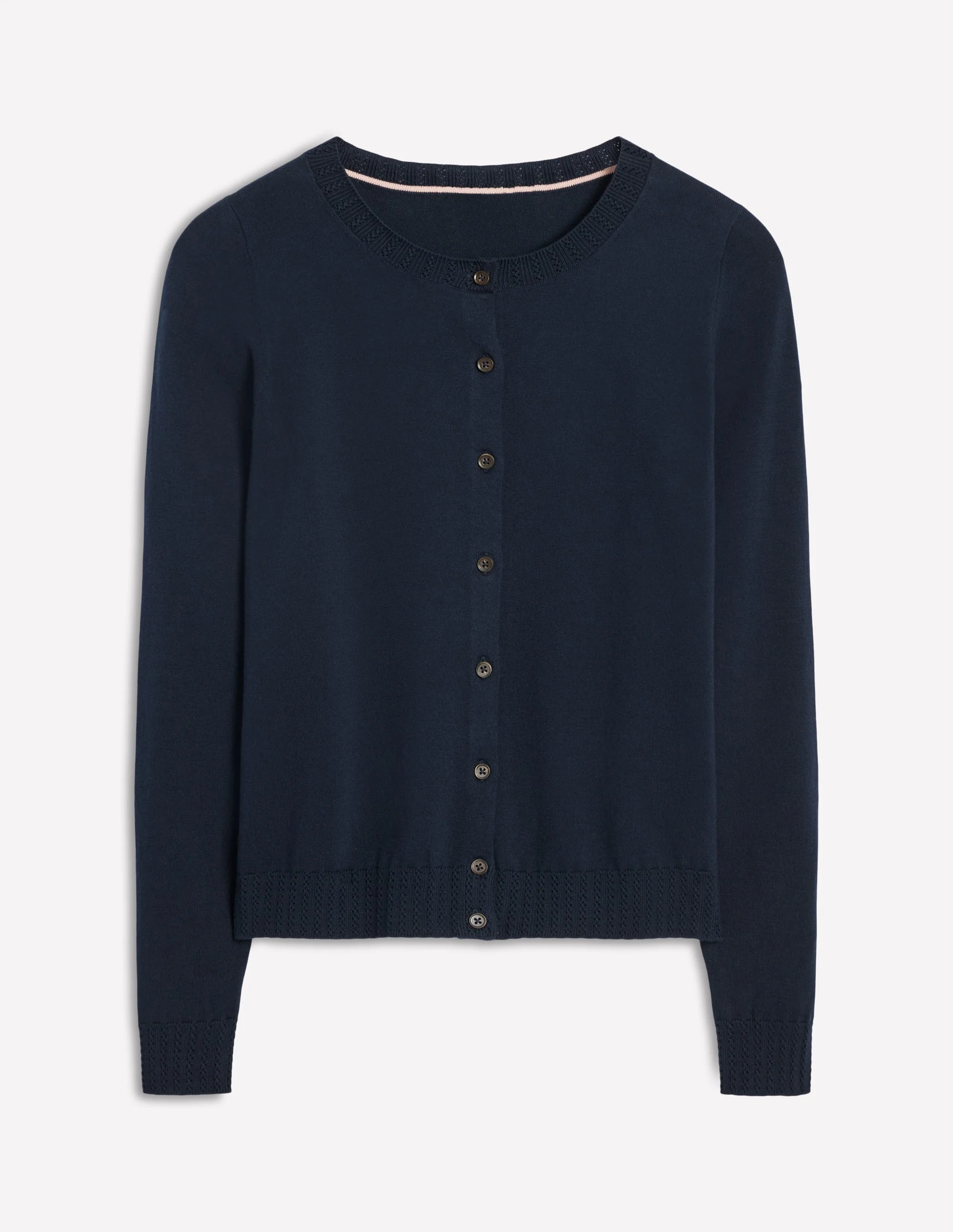 Emilia Baumwollstrickjacke mit Rundhalsausschnitt-Marineblaue - Image 5