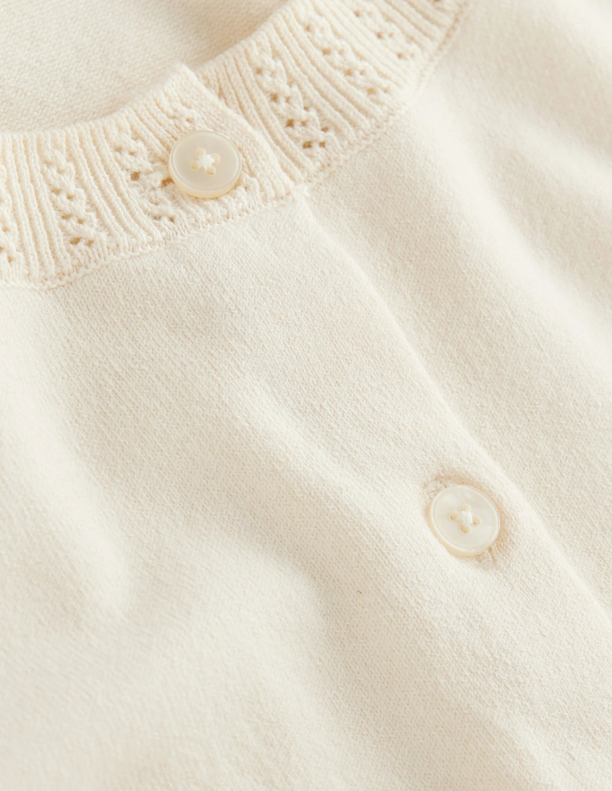 Emilia Baumwollstrickjacke mit Rundhalsausschnitt-Warmes Naturweiß - Image 6