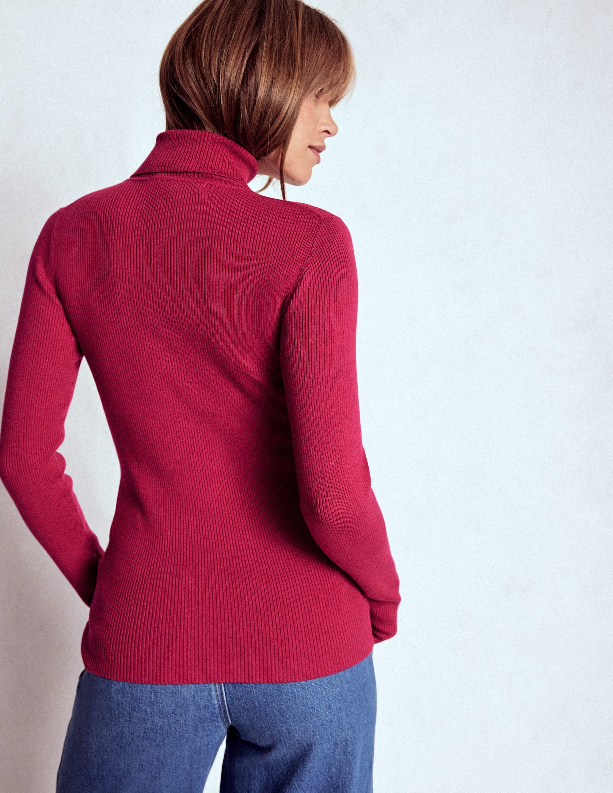 Emilia Rollkragenpullover aus Baumwolle-Leuchtende Kirsche - Image 2