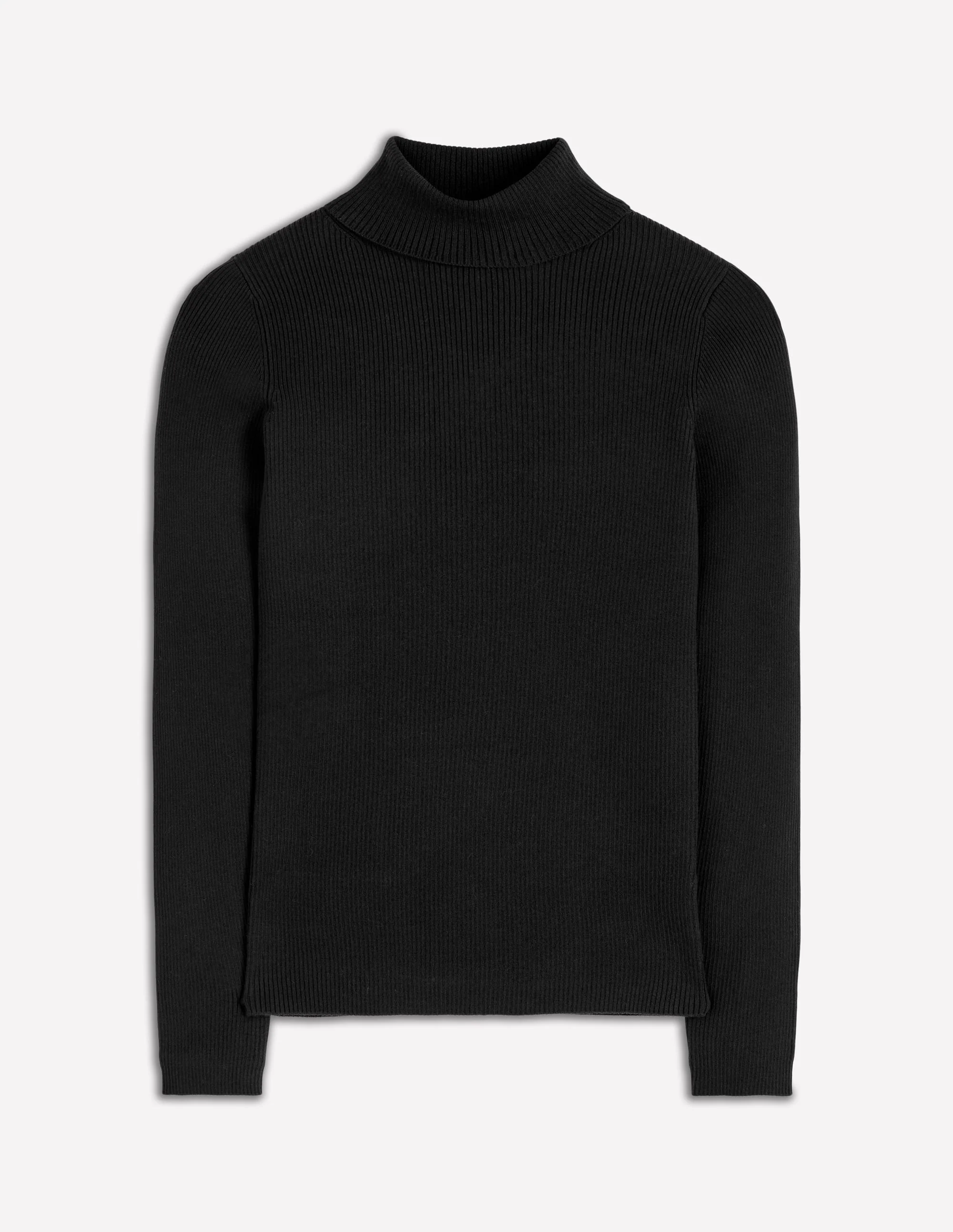 Emilia Rollkragenpullover aus Baumwolle-Schwarz - Image 5