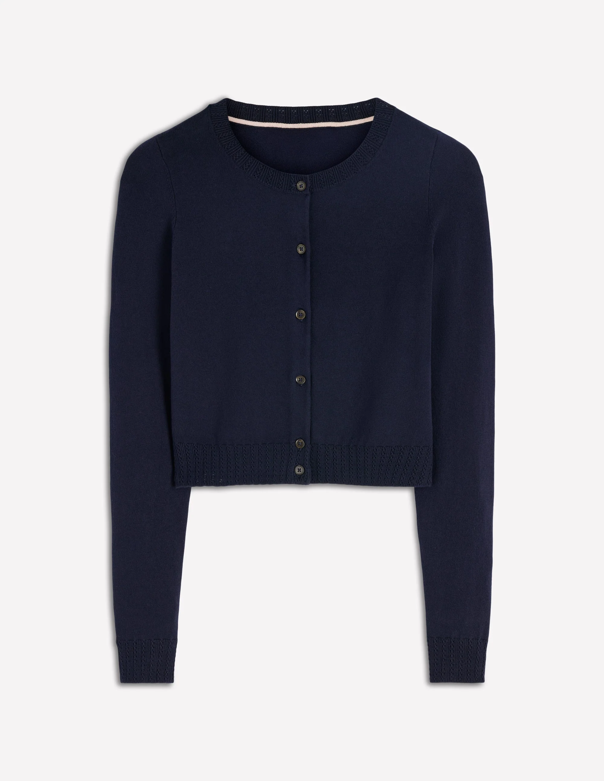 Emilia Verkürzte Baumwollstrickjacke-Marineblau - Image 6